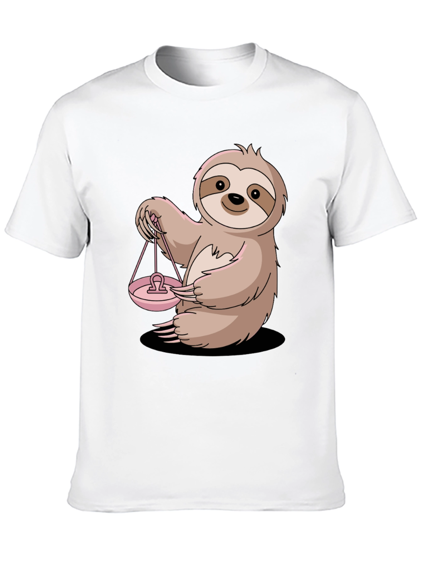 Black Libra Sloth Graphic Tee - Zodiac T-Shirt view 10