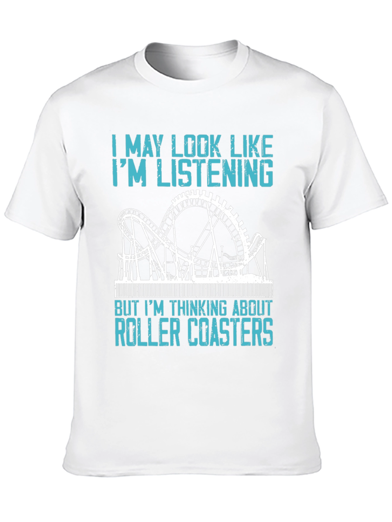 Black Roller Coaster T-Shirt - I'm Thinking About Roller Coasters view 10