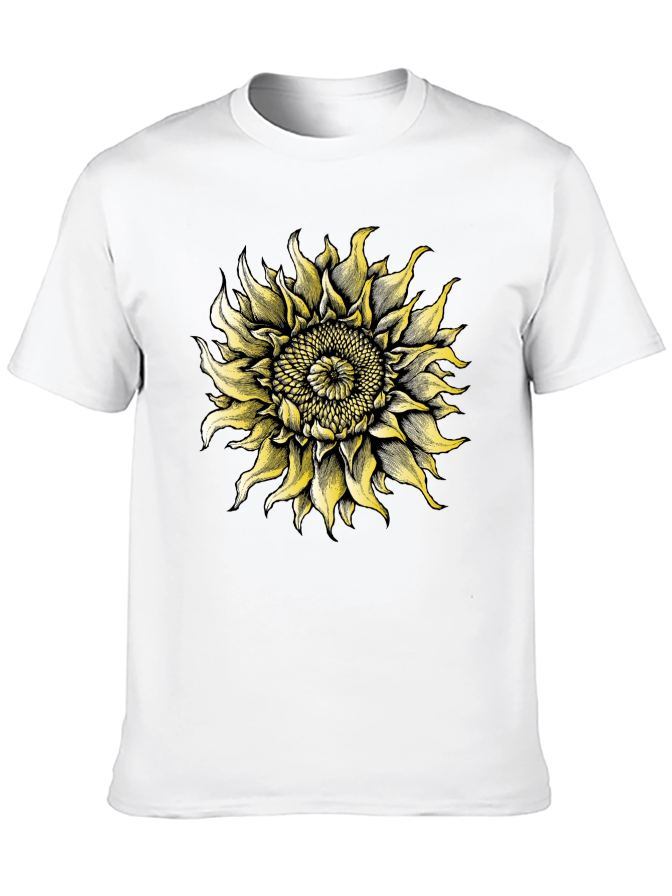 Black Sunflower Graphic Tee - Black Cotton T-Shirt view 10