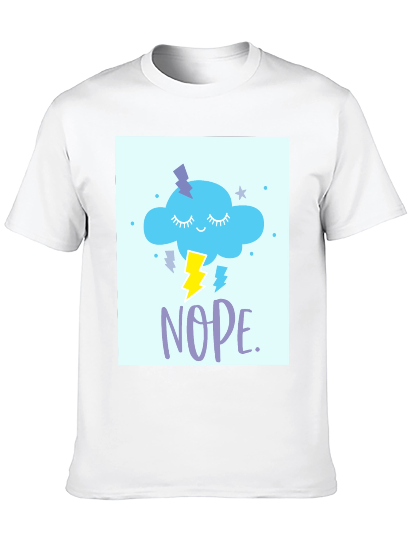Black Nope Cloud T-Shirt - Weather Humor Tee view 10