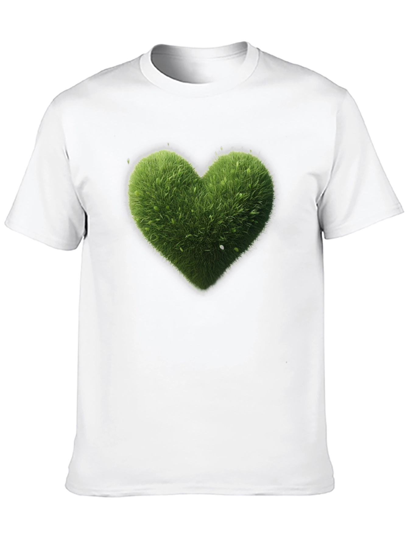 Black Green Heart Graphic Tee - Black Cotton T-Shirt view 10