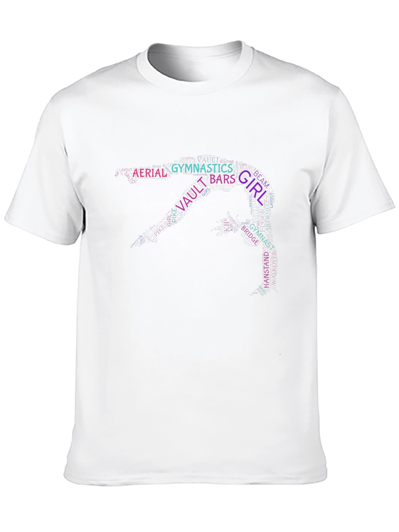 Black Gymnastics Word Art T-Shirt view 10