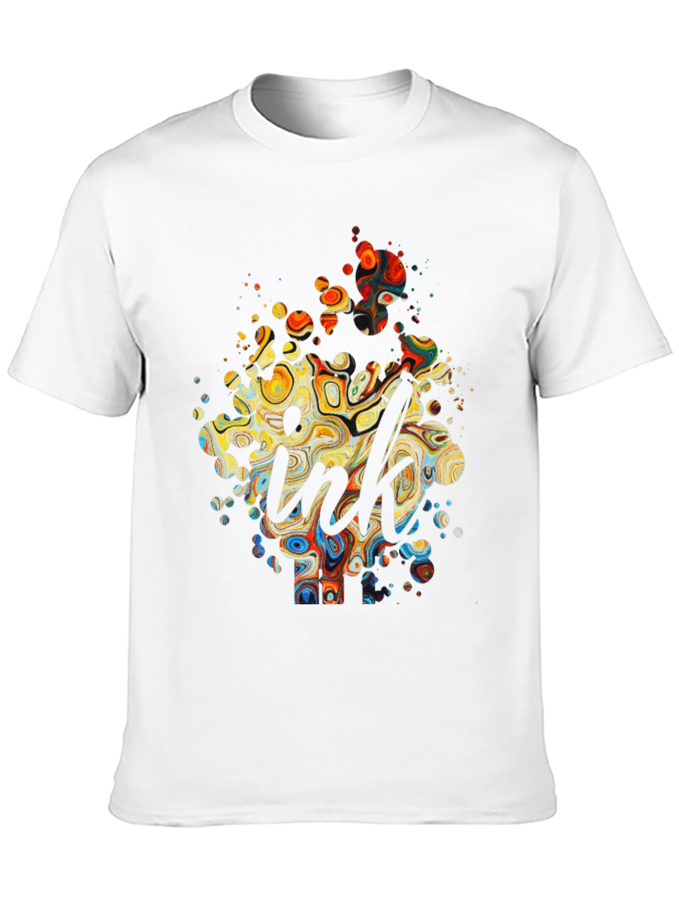 Black Abstract Ink Splatter Graphic Tee view 10