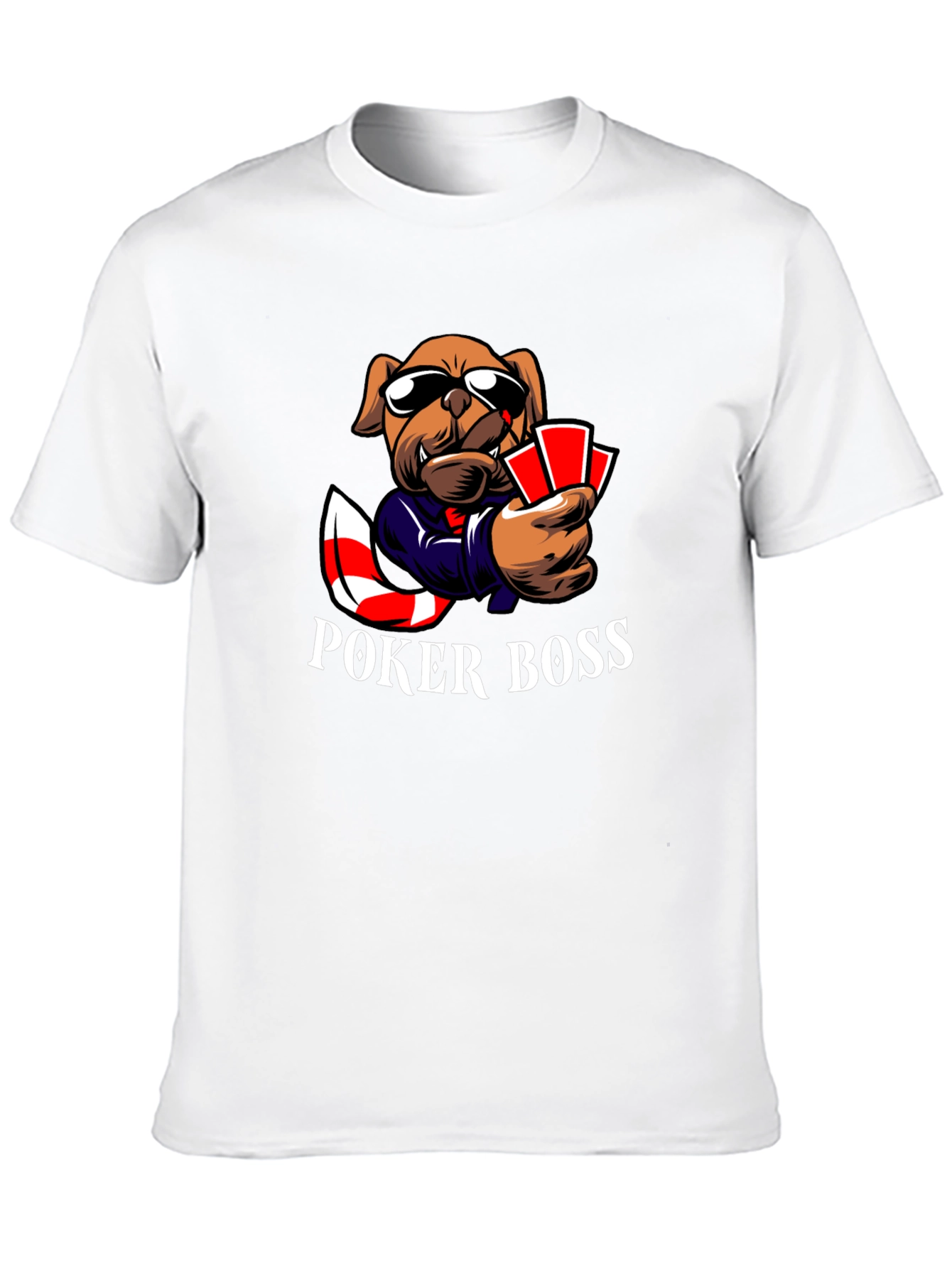 Black Poker Boss Dog Graphic T-Shirt - Playful Design view 10