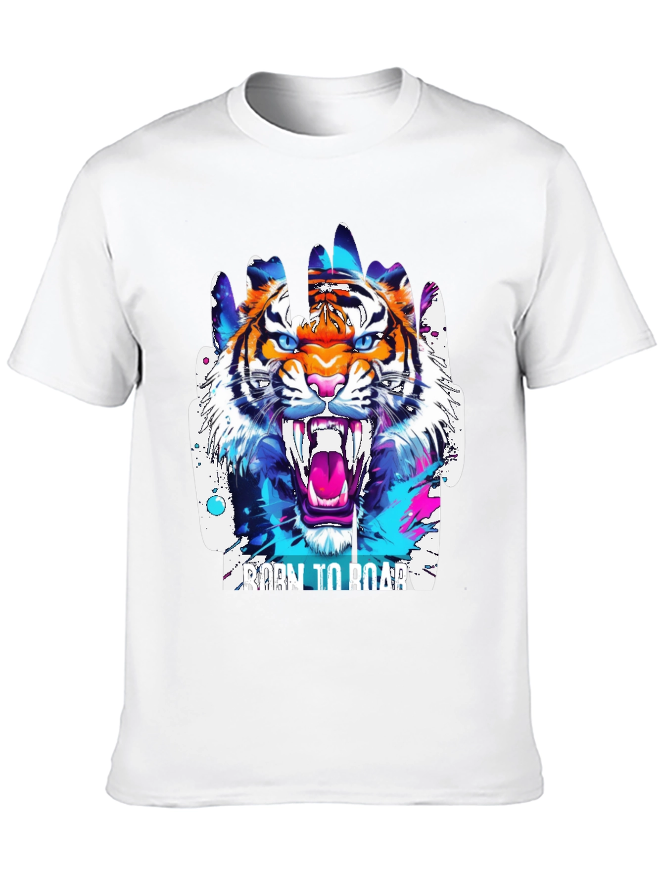 Black Roaring Tiger Graphic Tee - Men's Black T-Shirt view 10