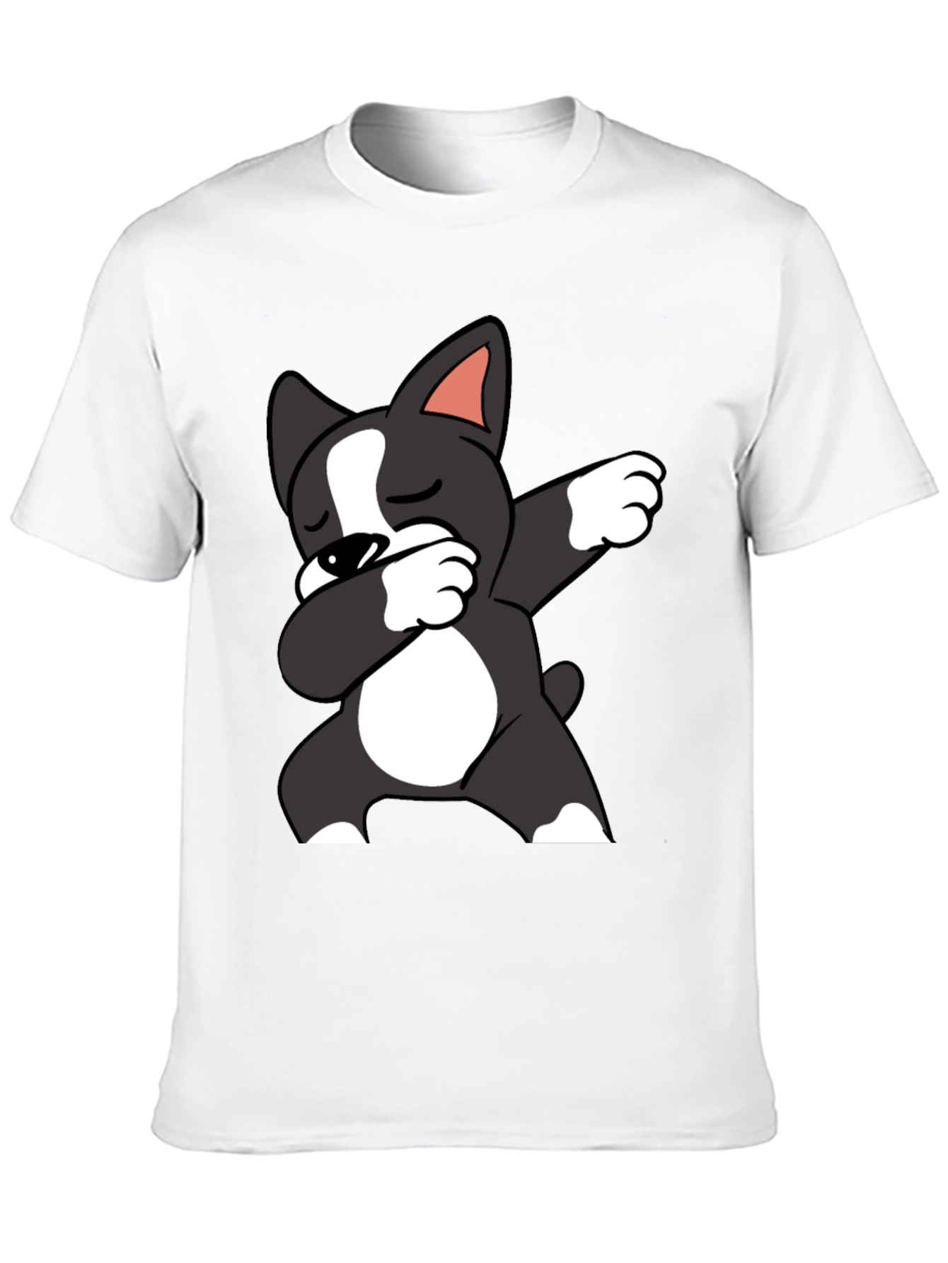 Black Dabbing Dog Graphic Tee - Black Cotton T-Shirt view 10