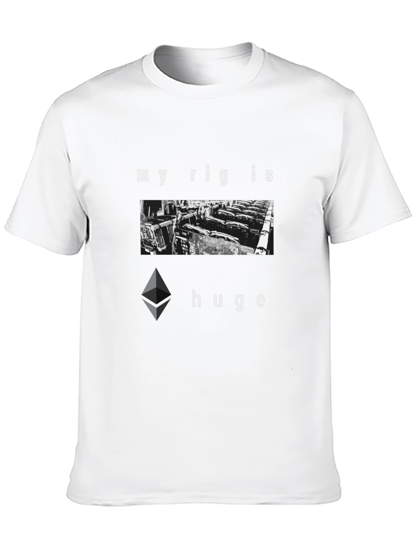 Black My Rig Is Huge T-Shirt Crypto Miner Ethereum Tee view 10