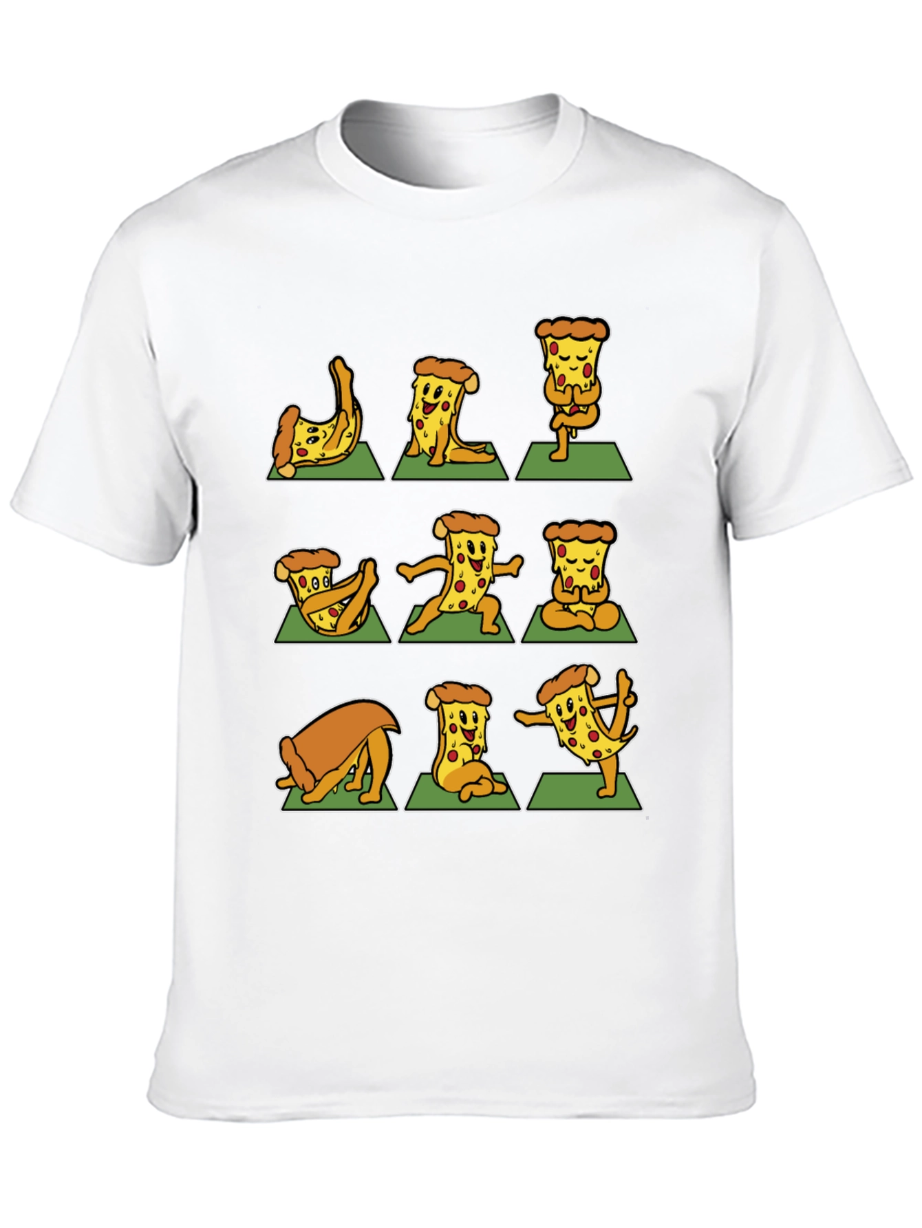 Black Pizza Yoga T-Shirt - Black Graphic Tee view 10