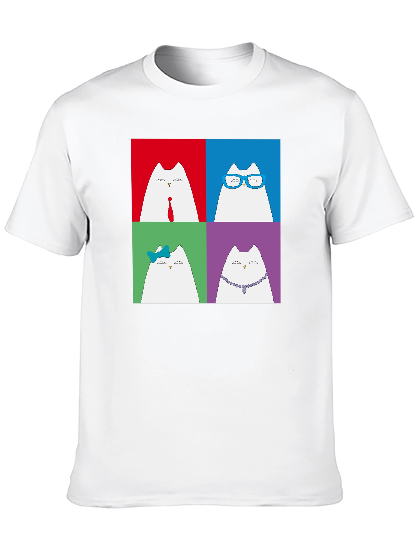 Black Pop Art Cat T-Shirt - Unique Graphic Tee for Cat Lovers view 10