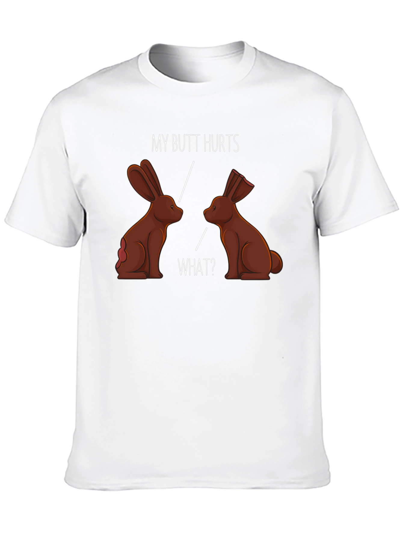 Black Funny My Butt Hurts Chocolate Bunny T-Shirt view 10