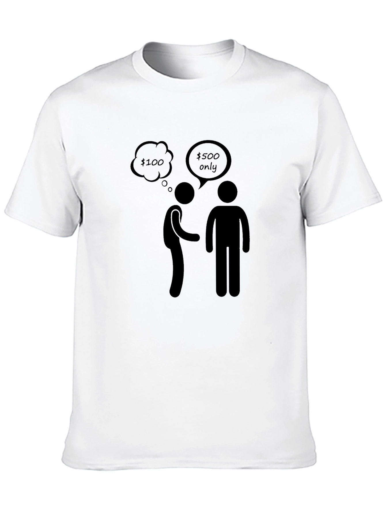 Black Humorous Stick Figure Money T-Shirt view 10