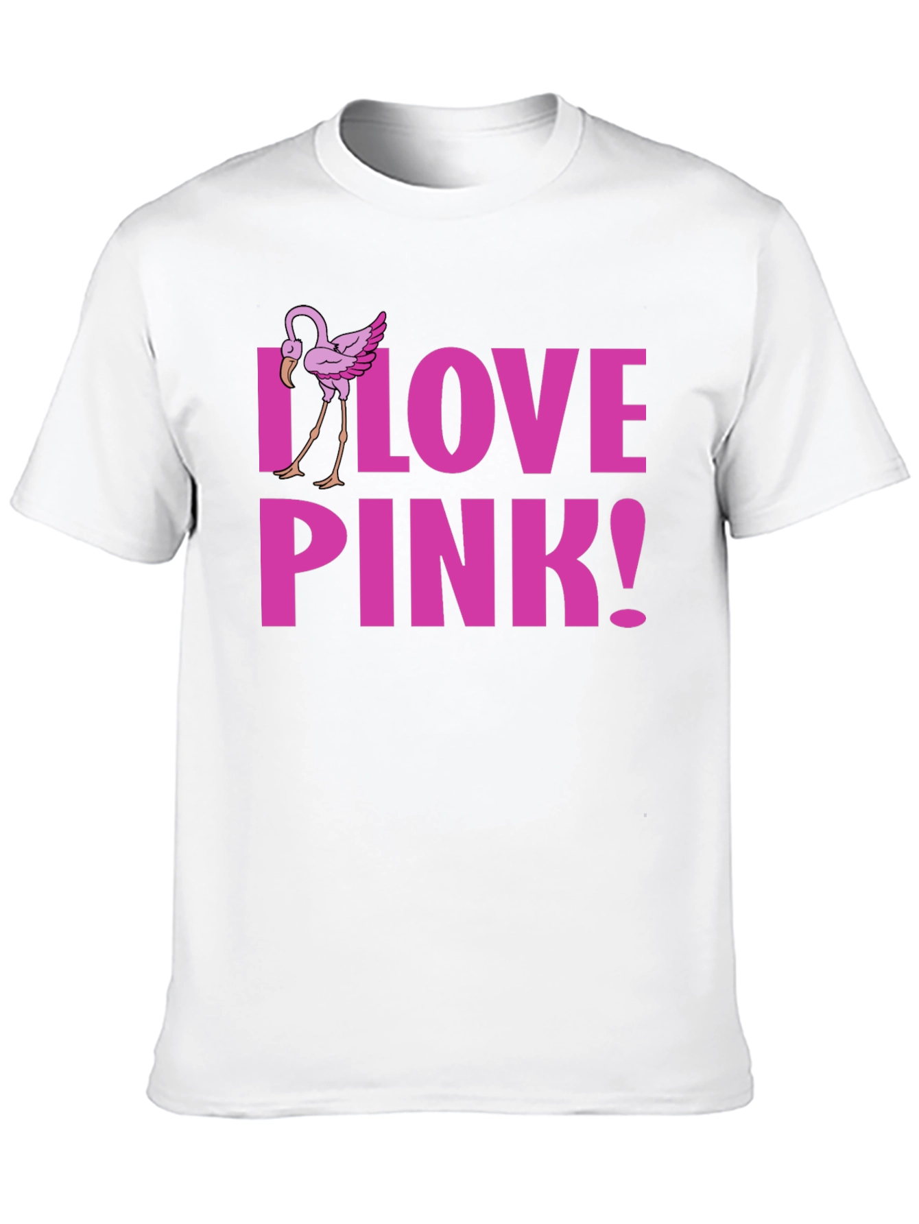 Black I Love Pink! Flamingo Graphic Tee - Black view 10