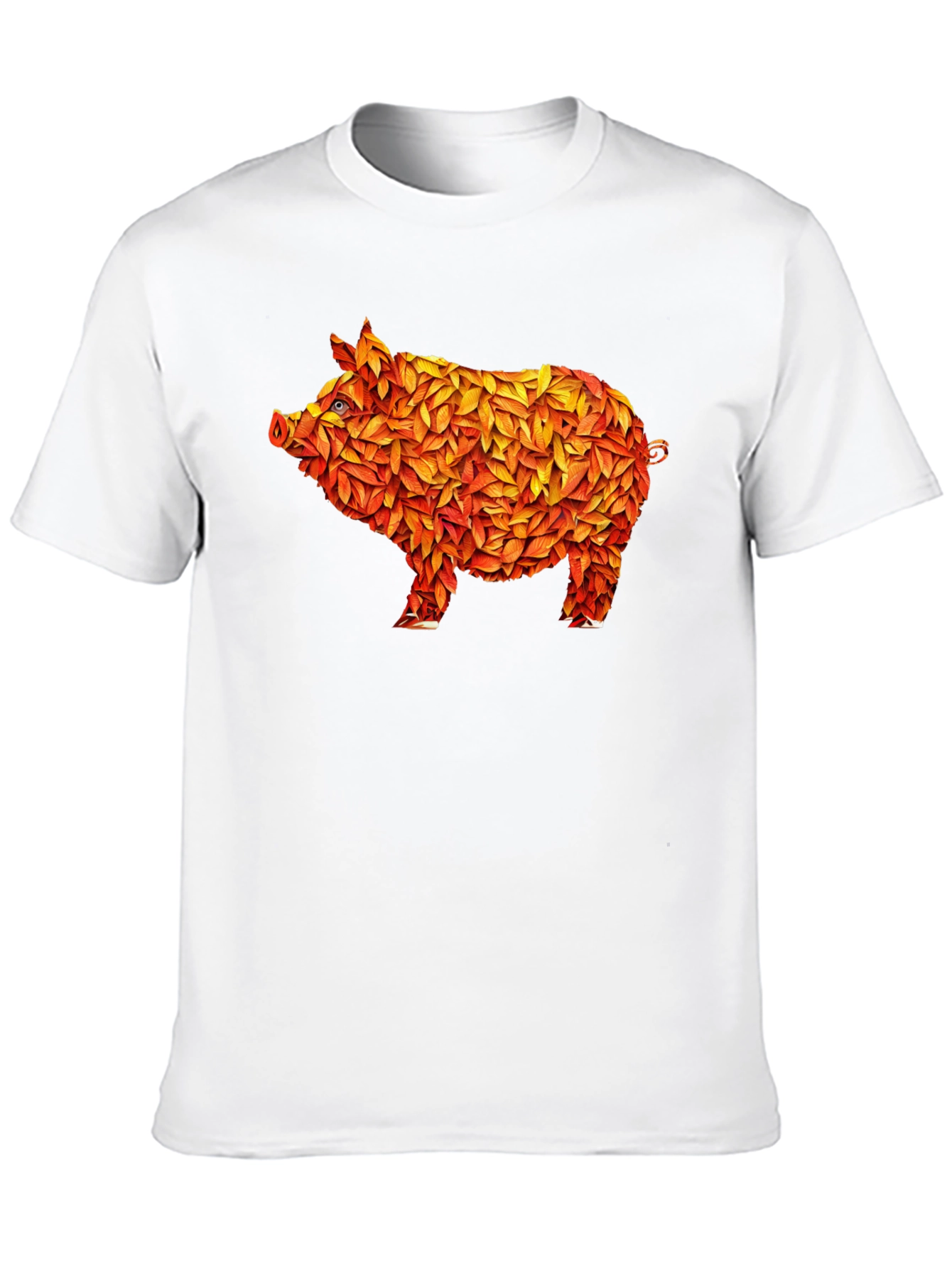 Black Leaf Pig Graphic T-Shirt - Unique Design view 10