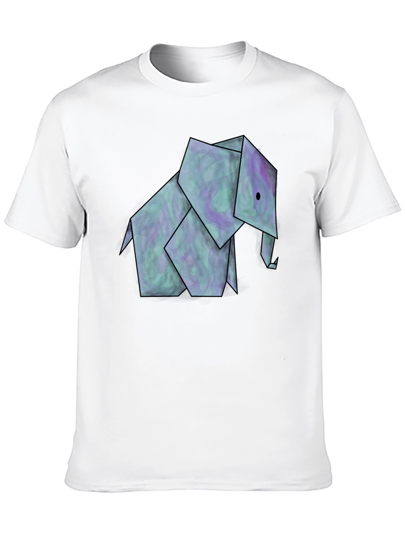Black Origami Elephant Graphic Tee - Unique Design view 10