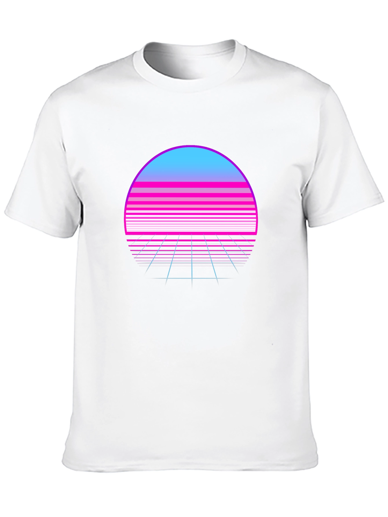 Black Retro Wave Sunset T-Shirt - Synthwave Style view 10