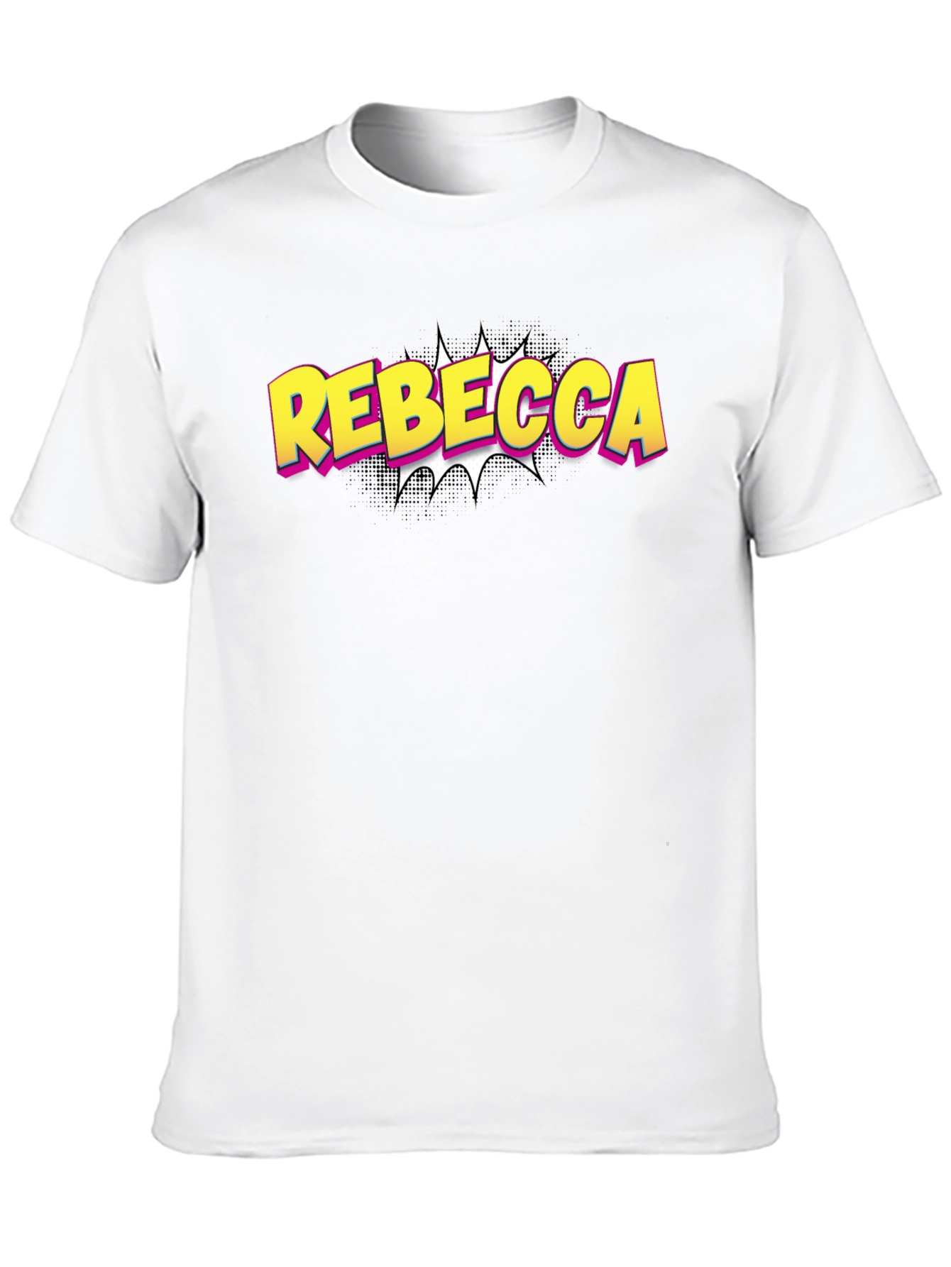 Black Rebecca Comic Style Black T-Shirt view 10