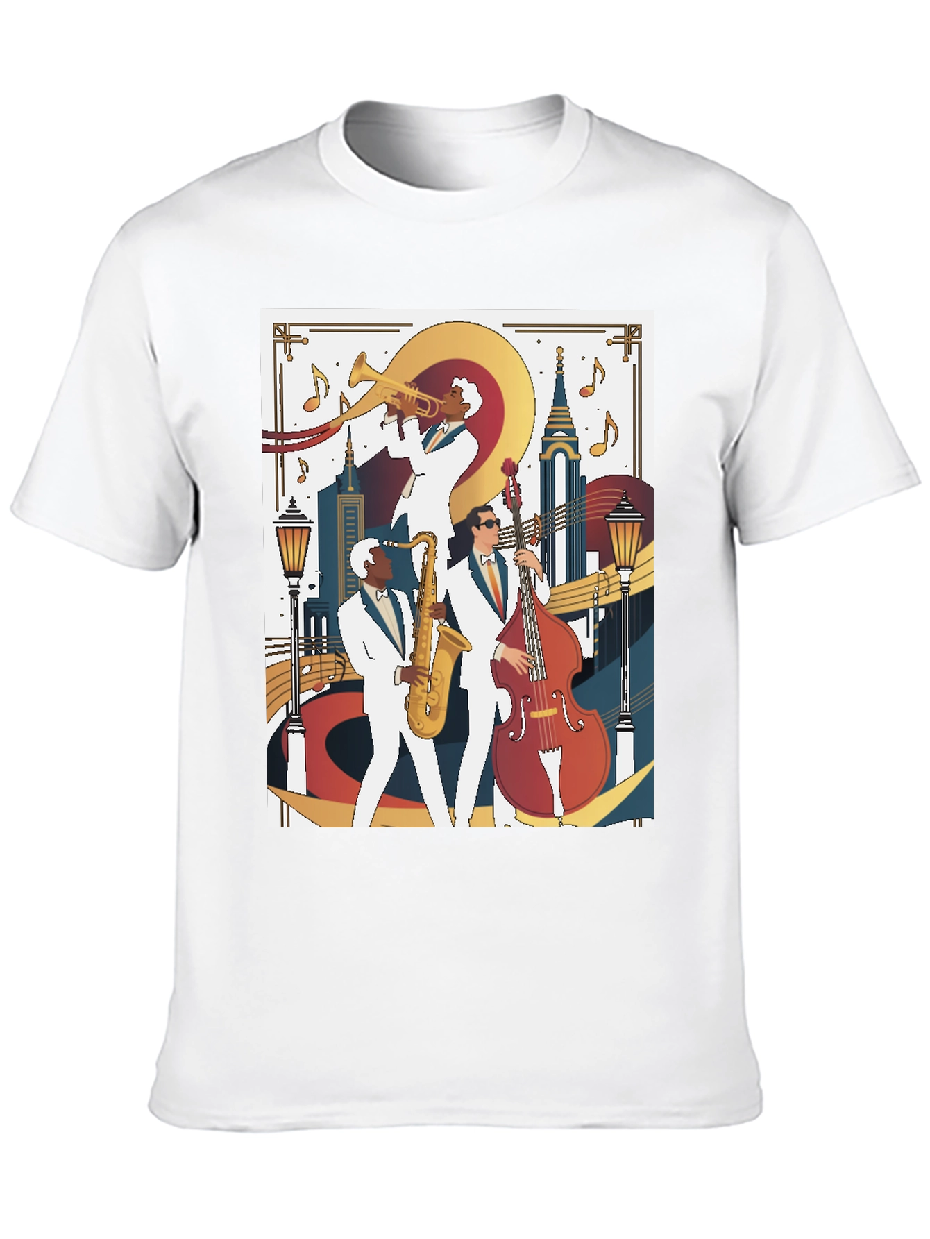 Black Jazz Band Graphic Tee - Vintage Music Lover T-Shirt view 10