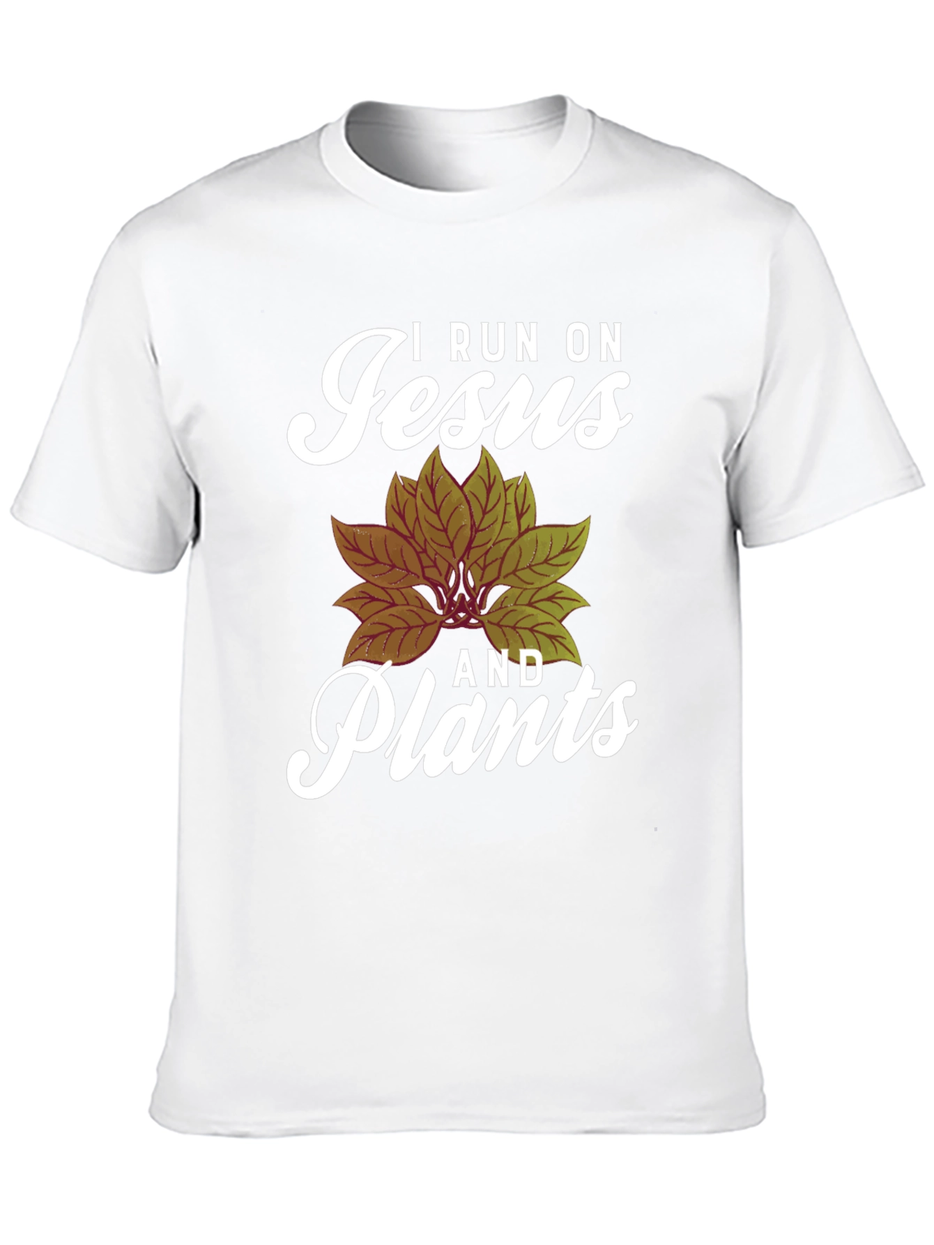 Black I Run On Jesus and Plants Graphic Tee view 10