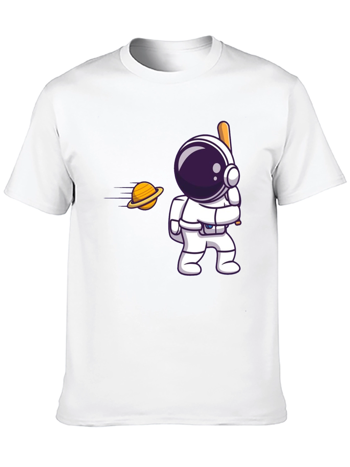 Black Astronaut Hitting Saturn T-Shirt view 10