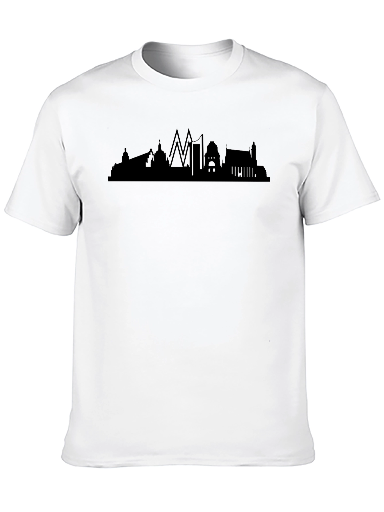 Black Cityscape Silhouette Graphic Tee - Black view 10