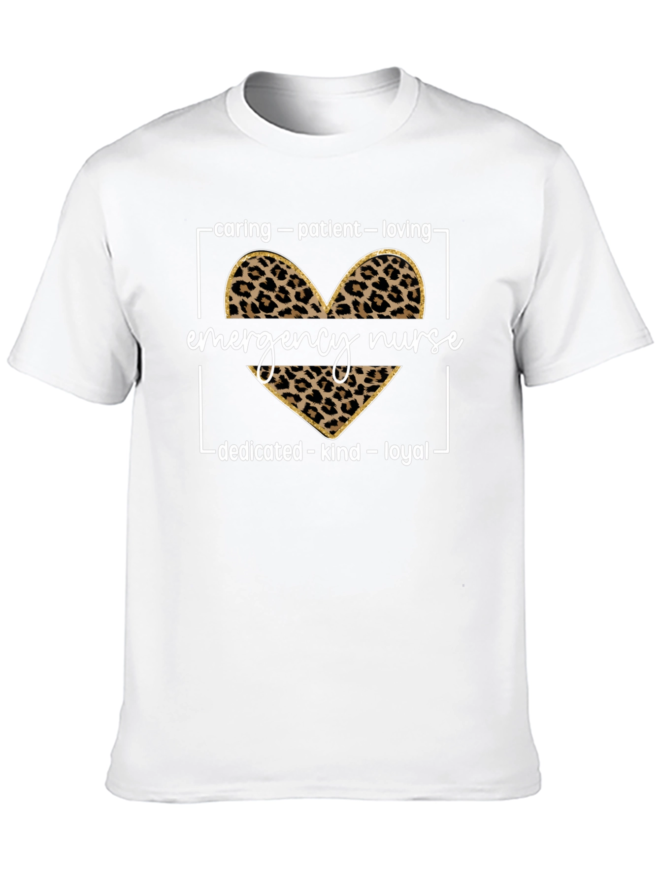 Emergency Nurse Leopard Heart T-Shirt - 10