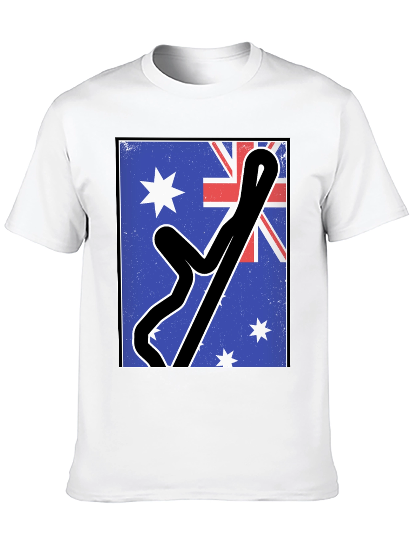 Black Australian Flag Racing Track Tee view 10