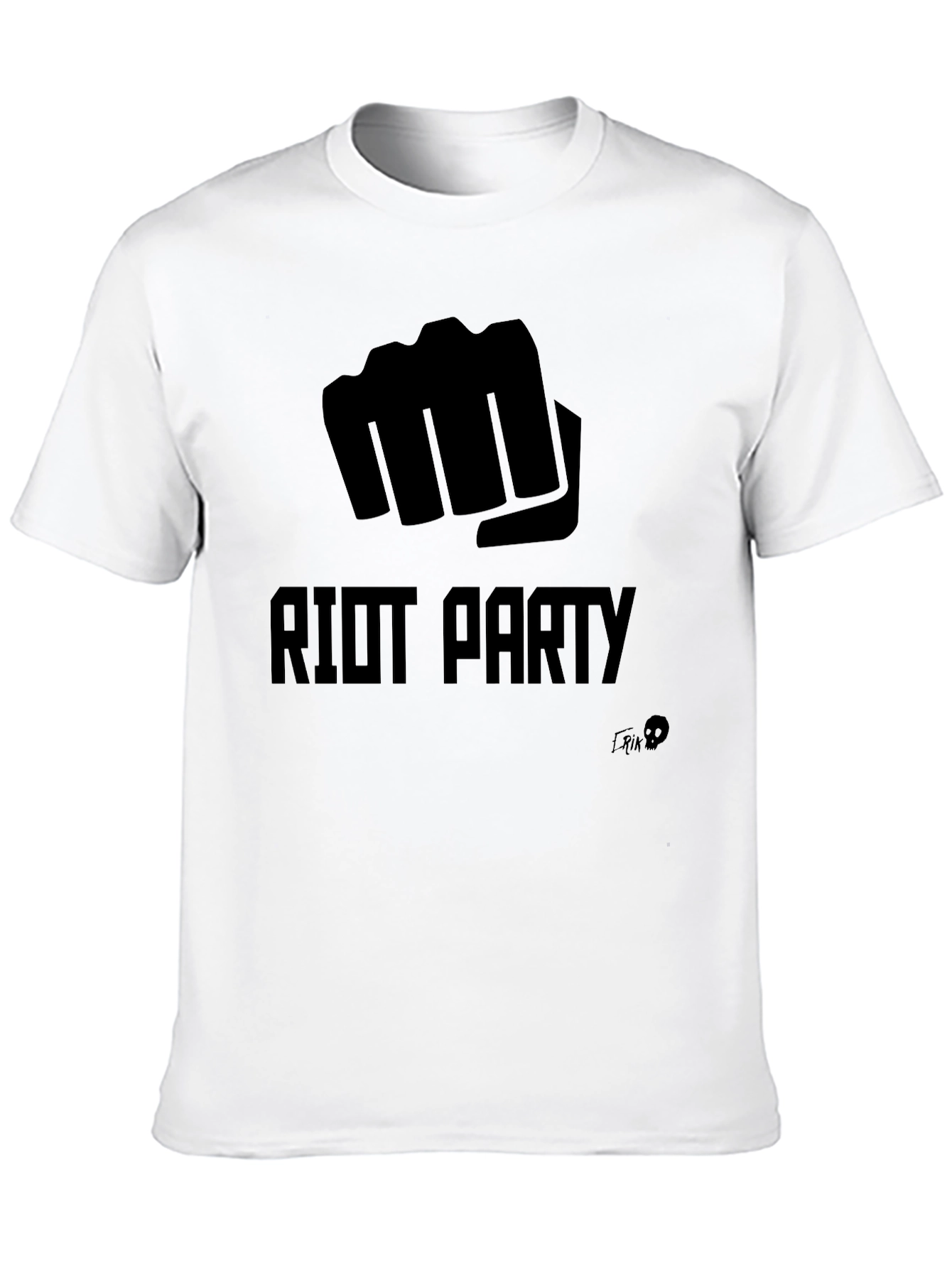 Black Riot Party Graphic Tee - Bold Fist Design view 10