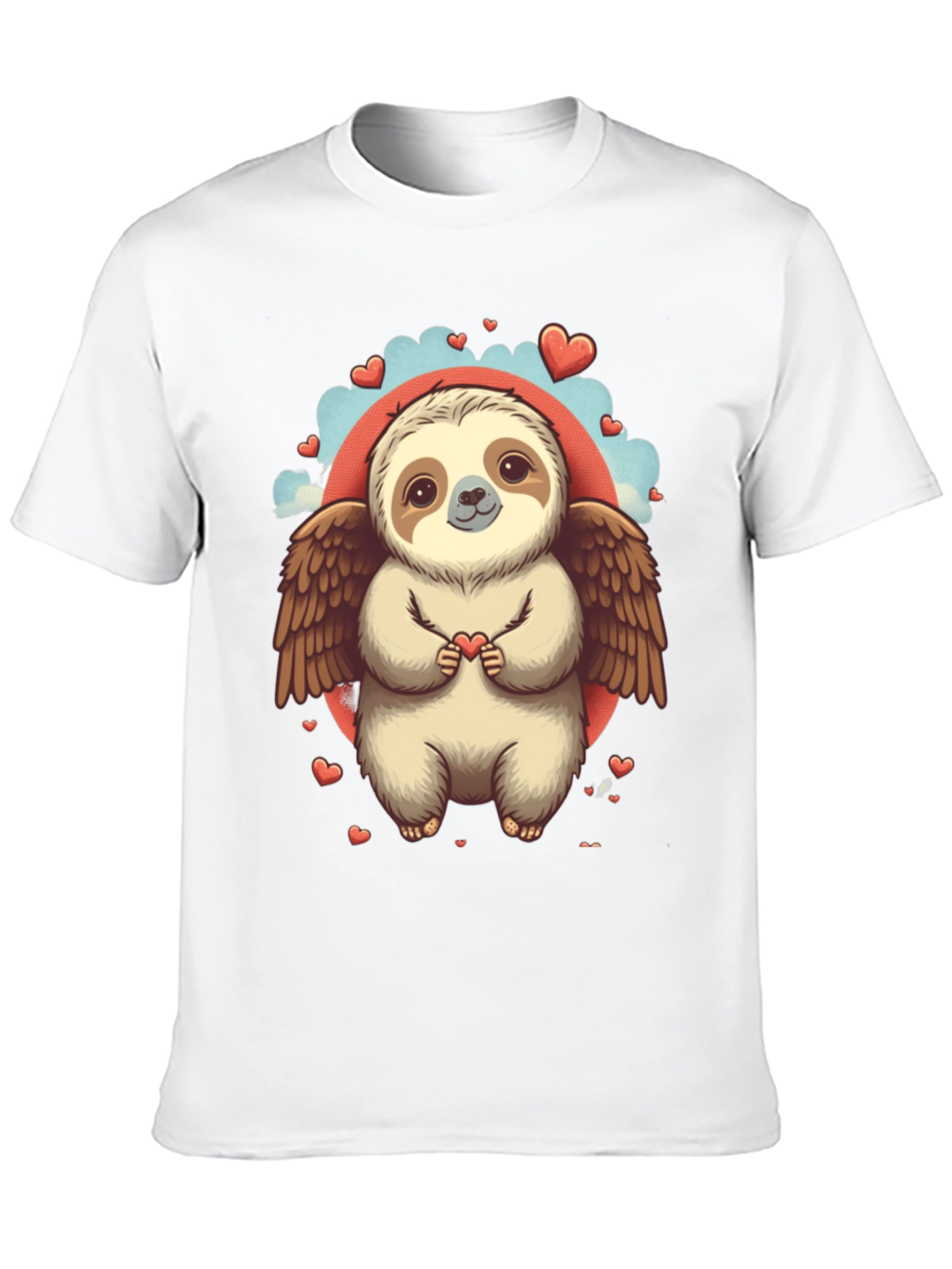 Black Sloth Angel Valentine's Day T-Shirt view 10