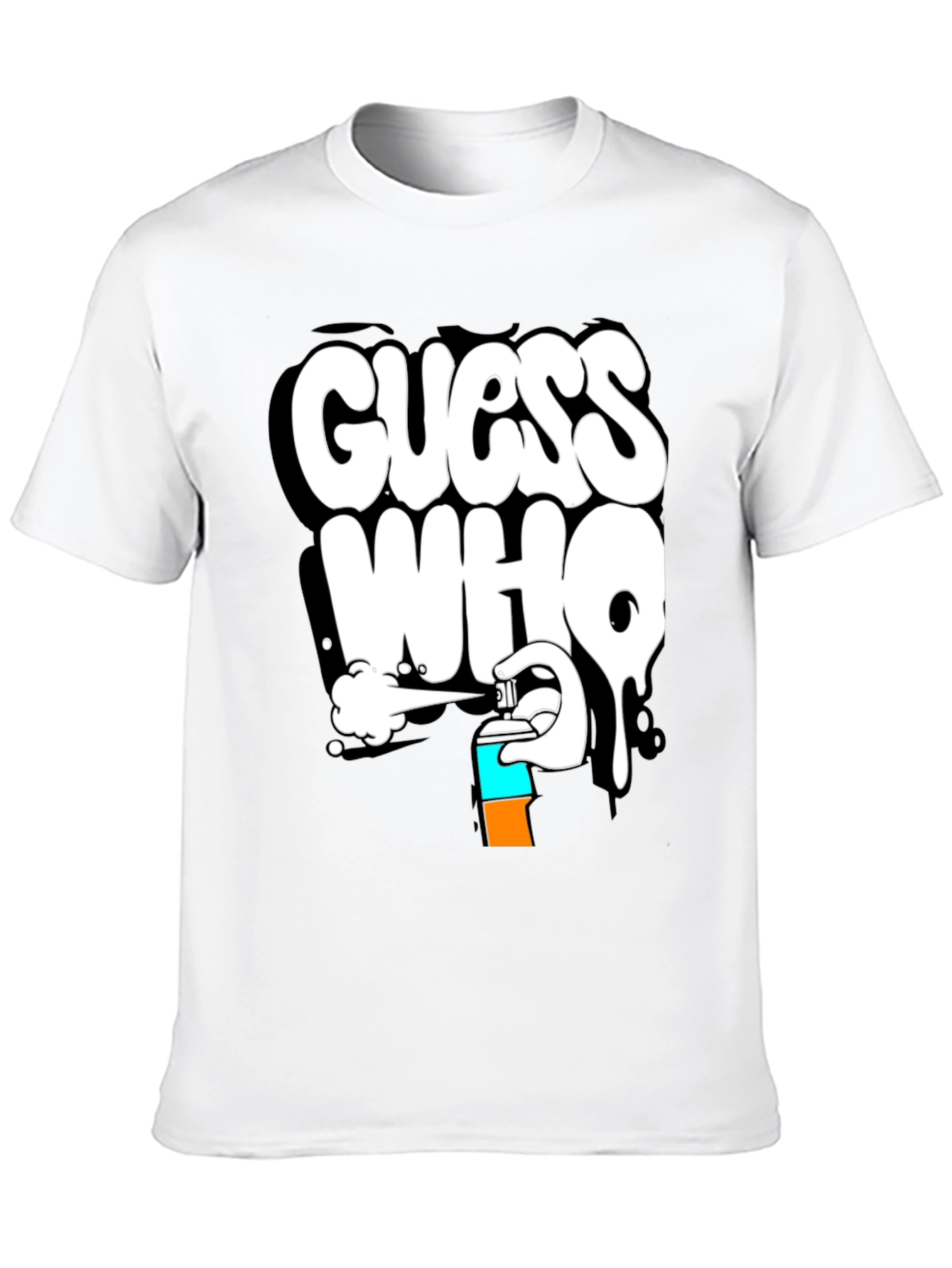 Black Guess Who Graffiti T-Shirt - Black Cotton Graphic Tee view 10