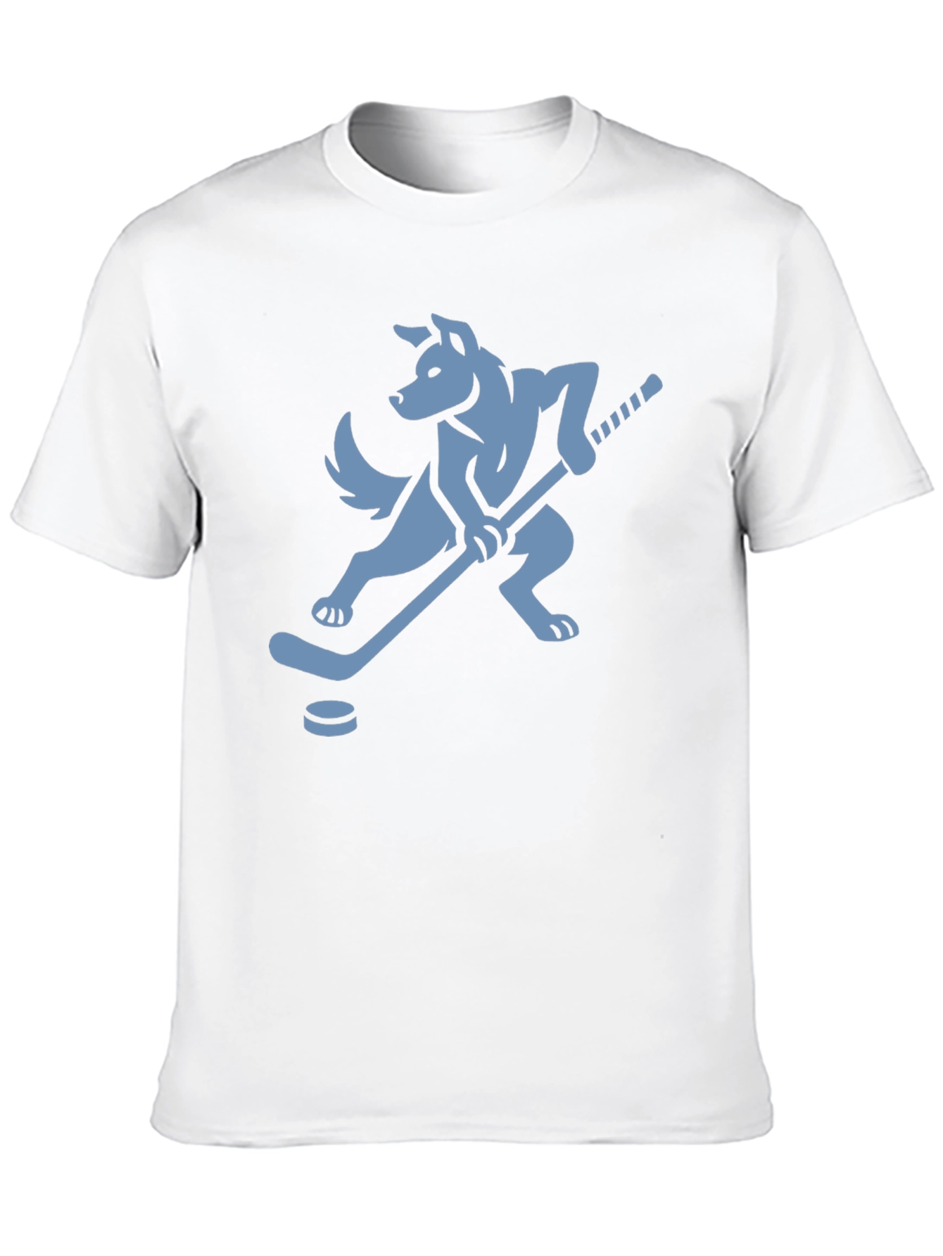 Black Hockey Dog T-Shirt - Black Tee with Canine Athlete Graphic view 10