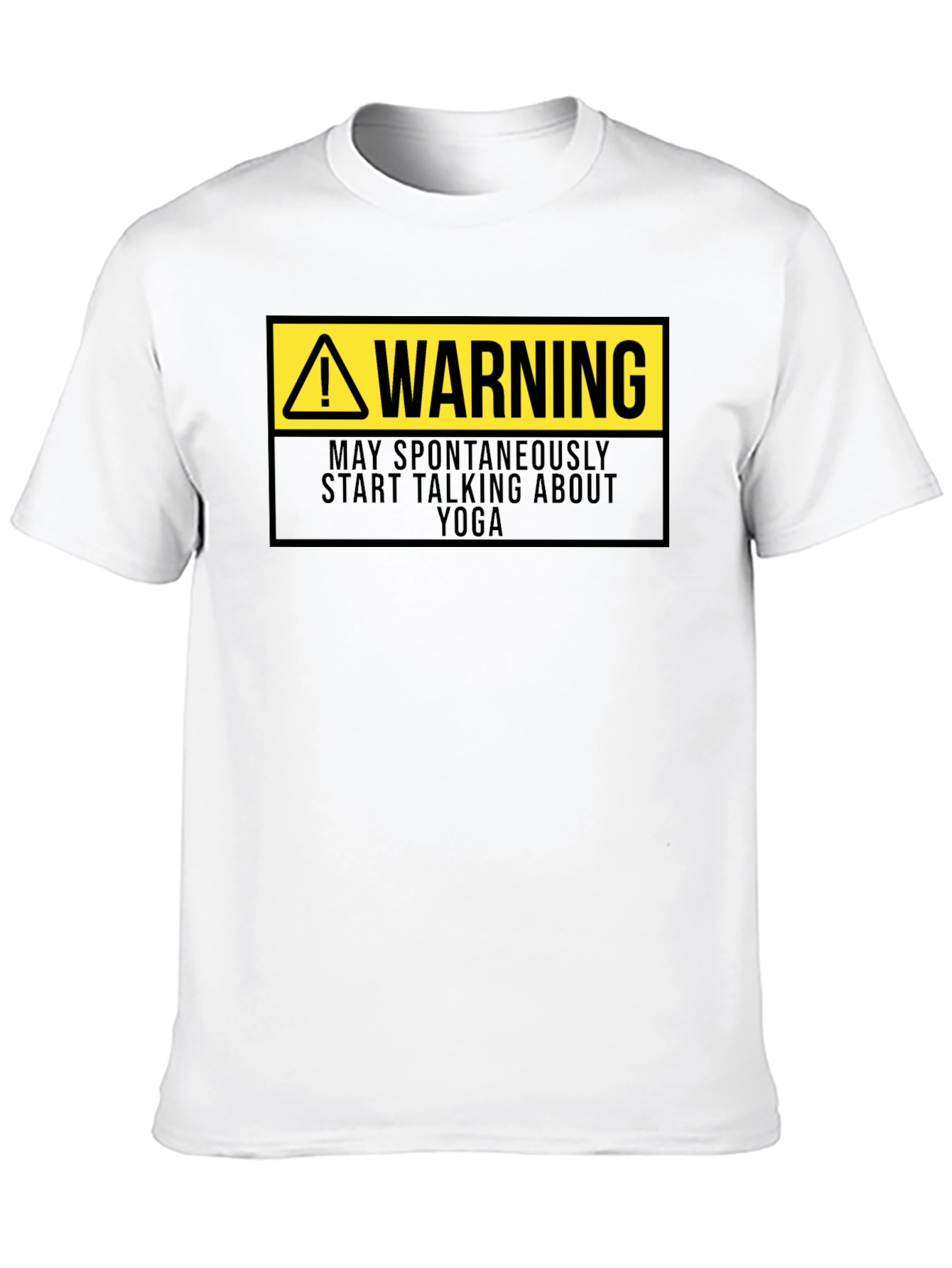 Black Warning: May Spontaneously Talk Yoga T-Shirt view 10