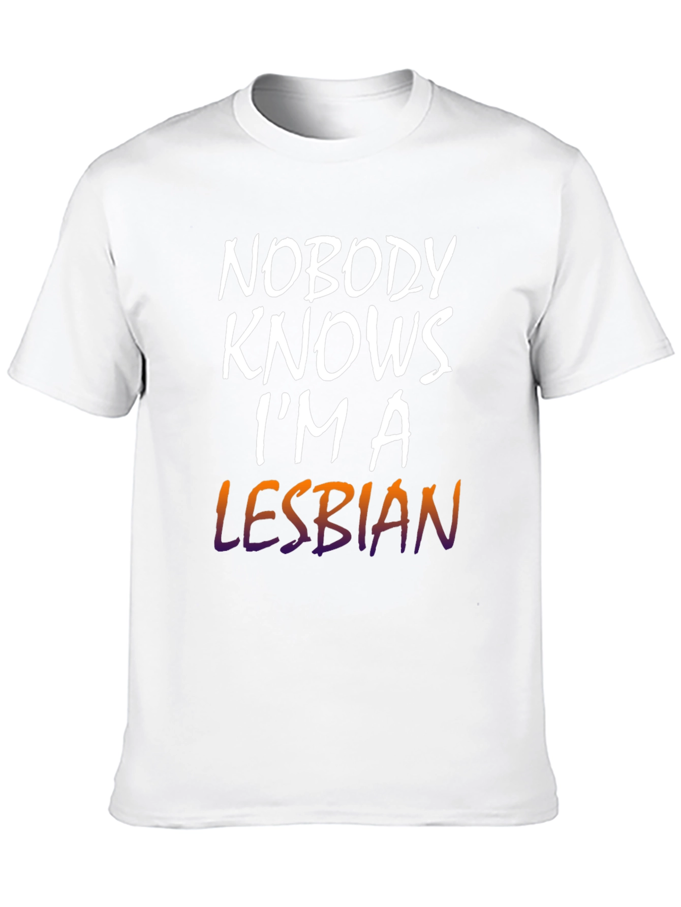 Black Nobody Knows I'm a Lesbian T-Shirt view 10