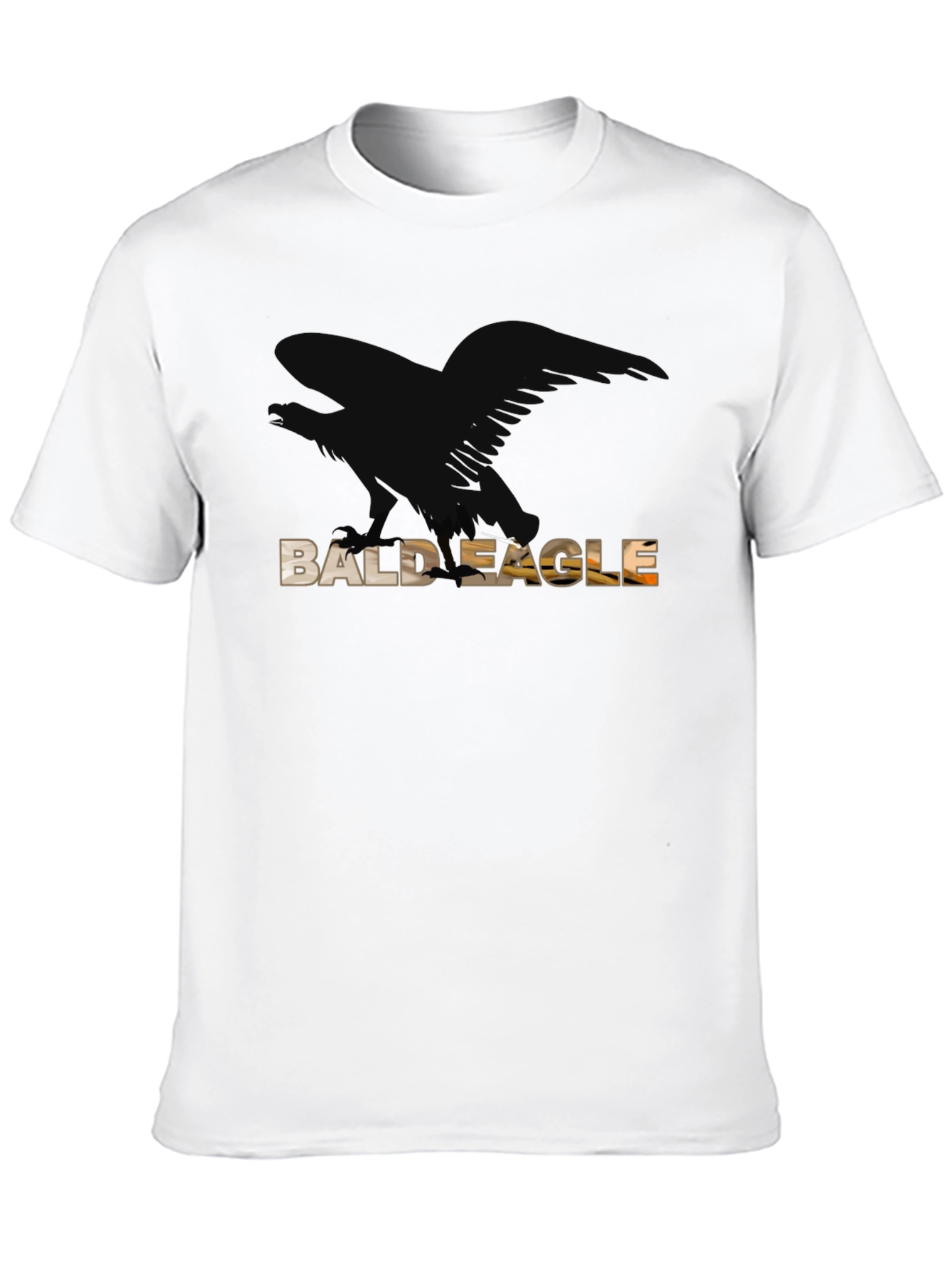 Black Bald Eagle Graphic Tee - Black Cotton Blend view 10