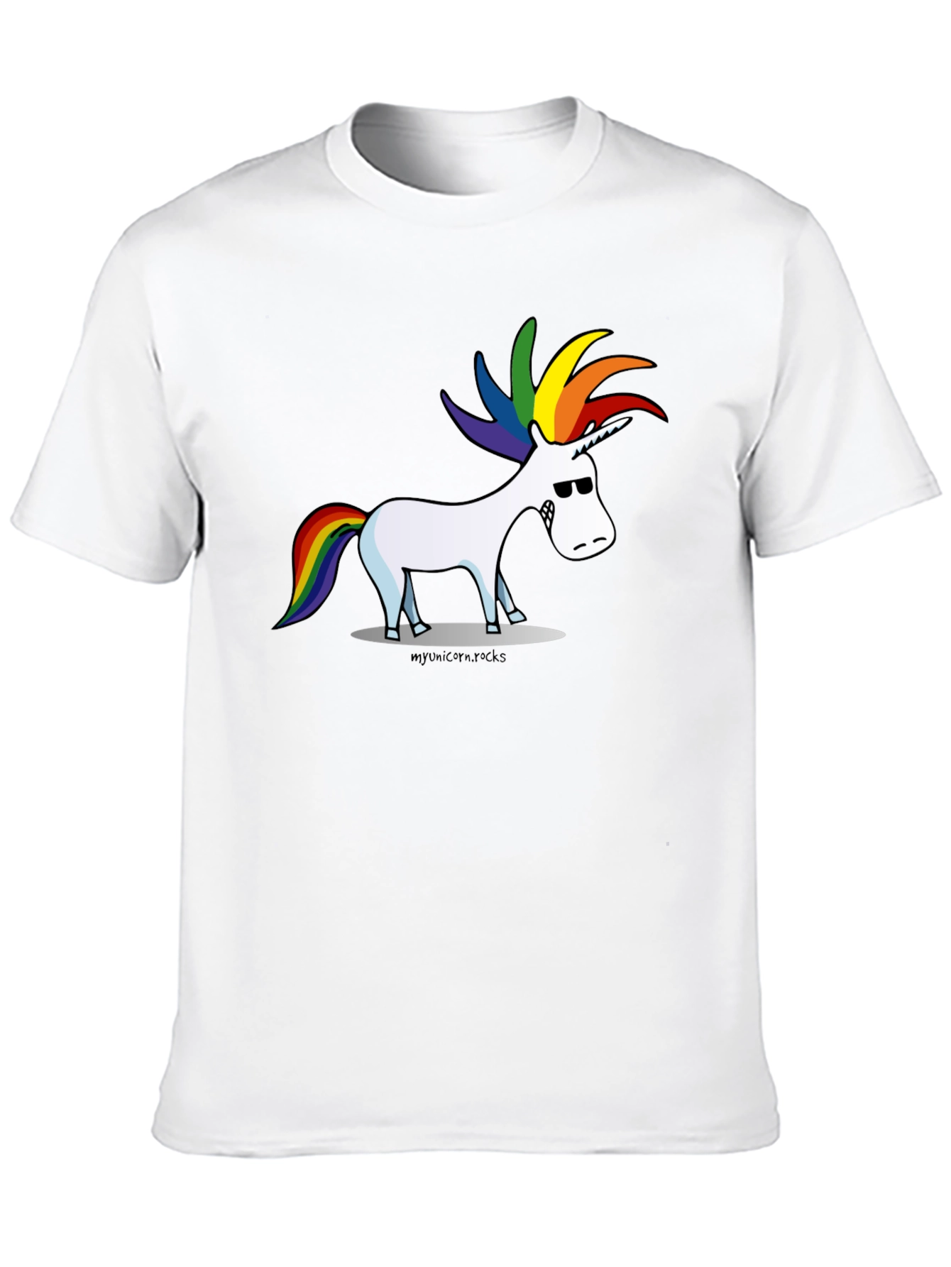 Black Cool Cartoon Unicorn Graphic Black Tee view 10
