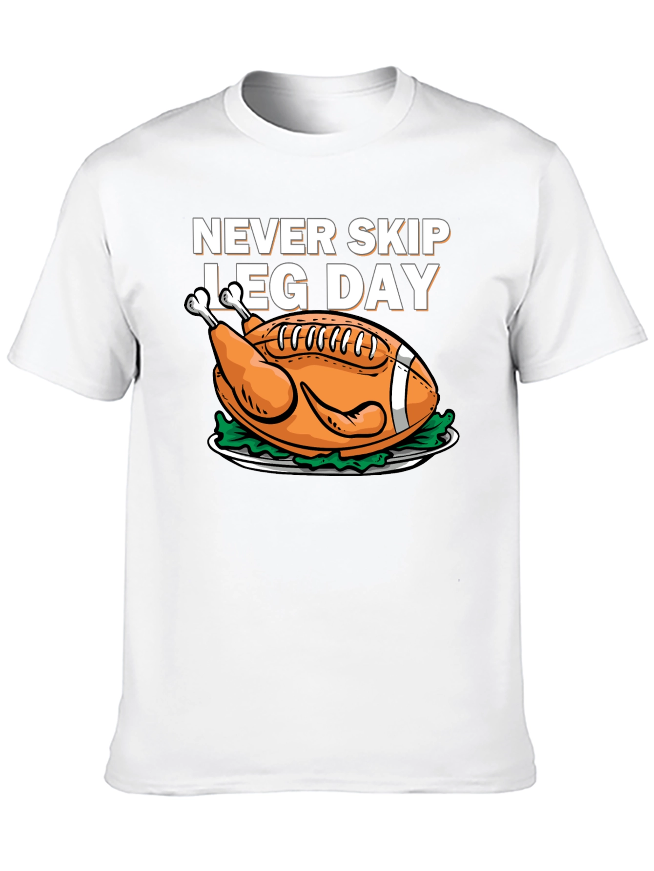 Black Never Skip Leg Day Football Turkey T-Shirt view 10