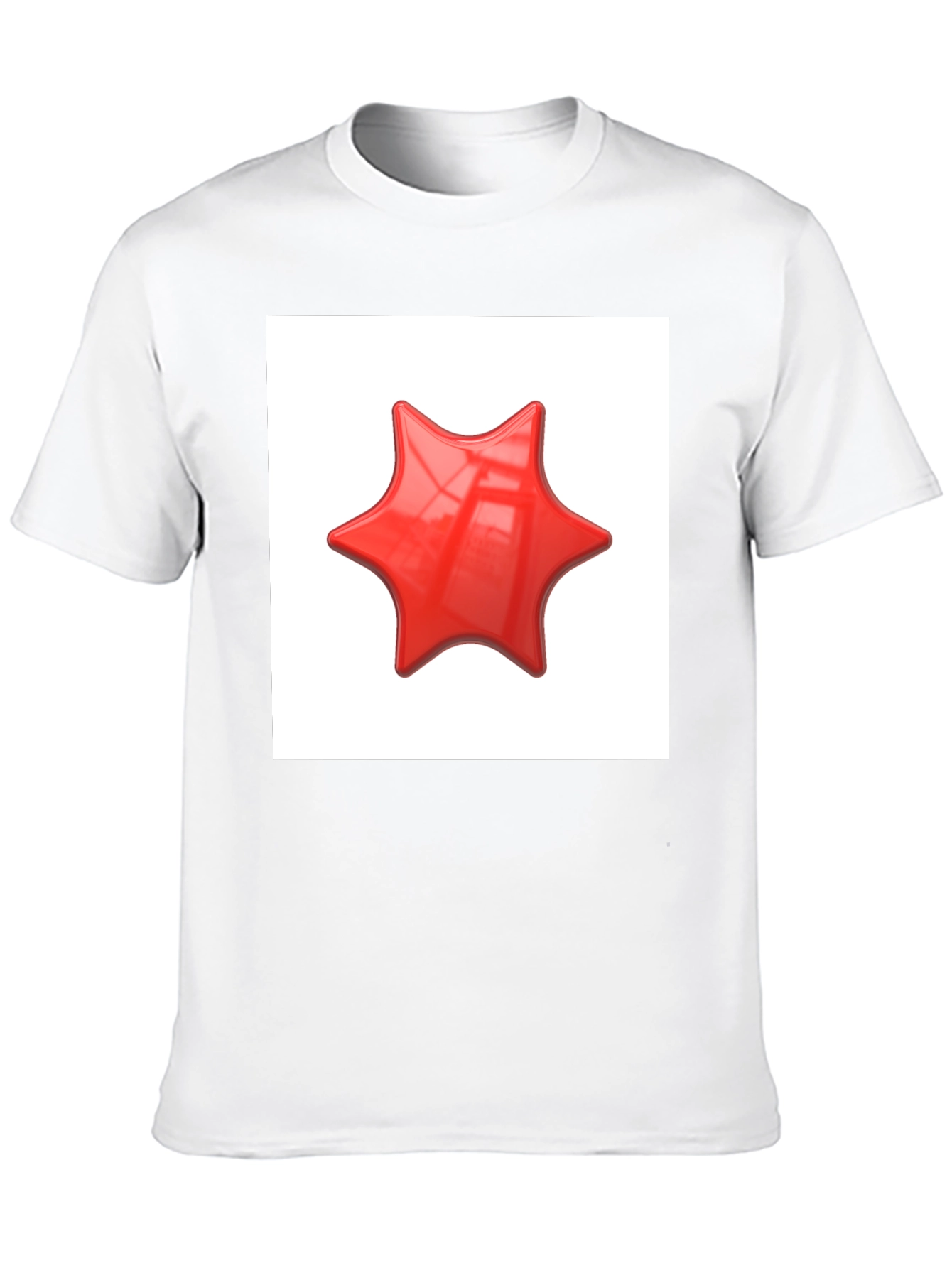 Black Black T-Shirt with Red Star Graphic Print view 10