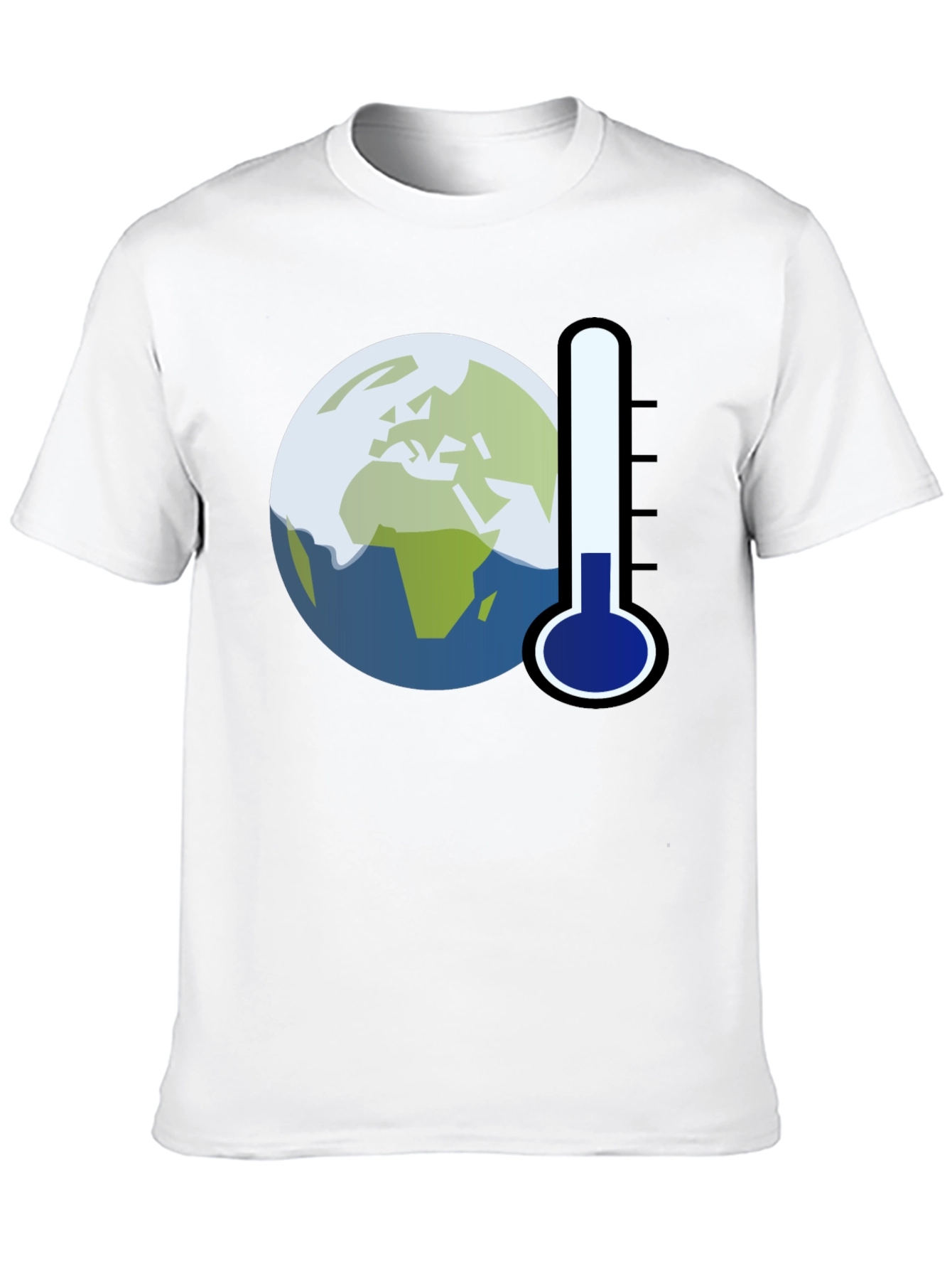 Black Global Warming Tee: Earth Thermometer Graphic T-Shirt view 10