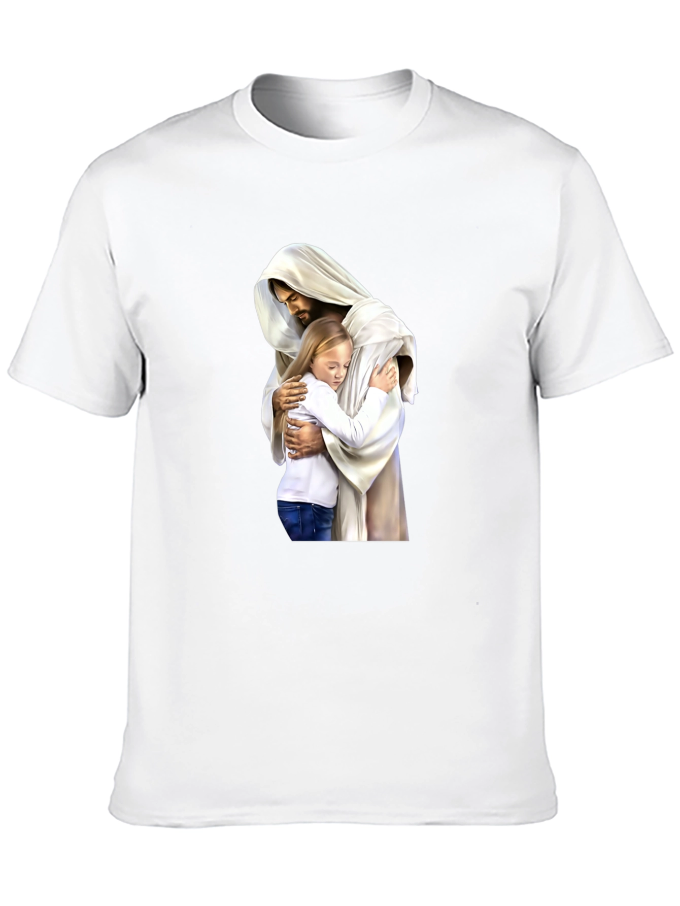 Black Jesus Hugging Child Graphic T-Shirt view 10