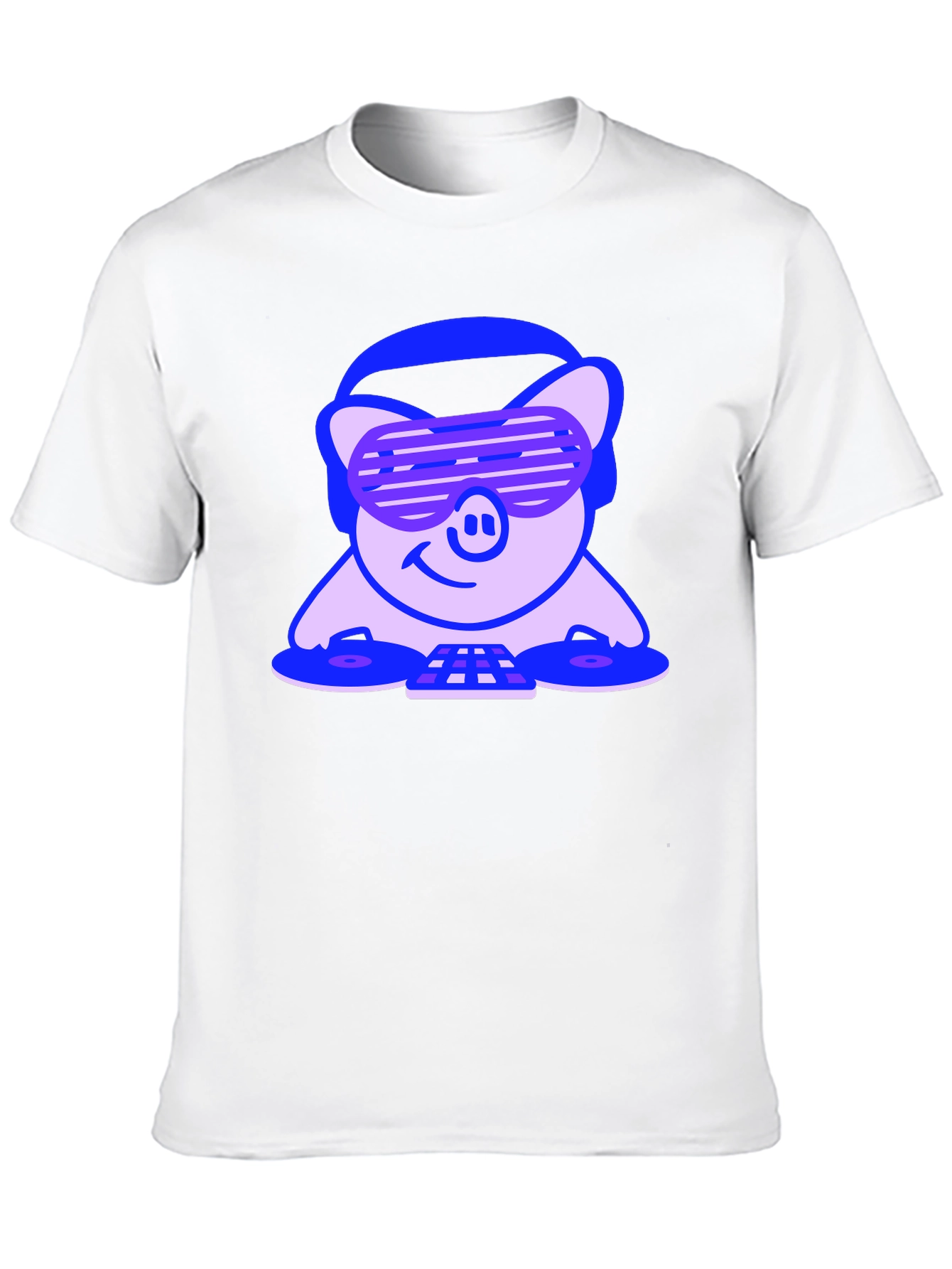 Black DJ Pig Graphic Tee - Black Cotton T-Shirt view 10