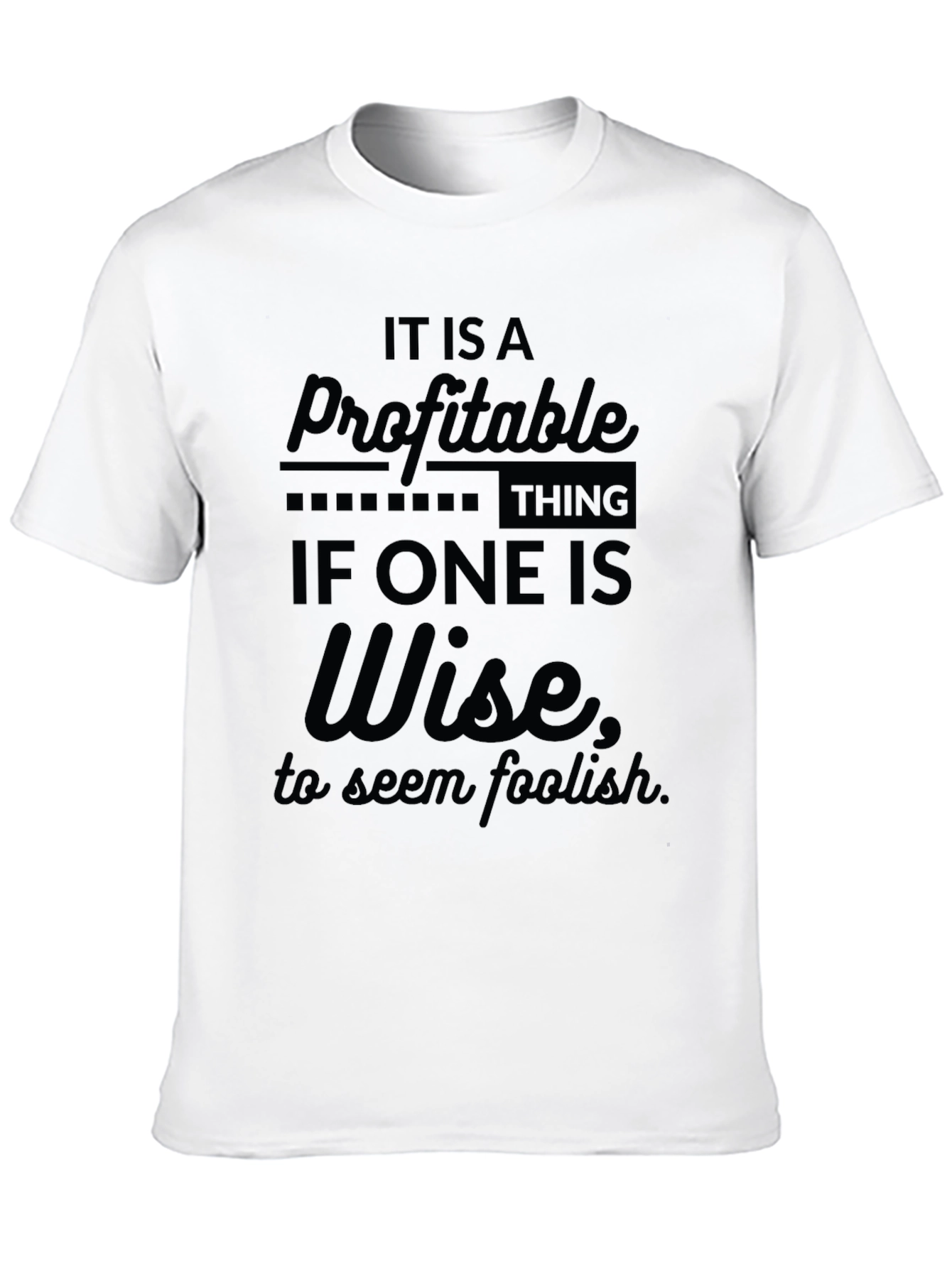 Black Profitable Wisdom Tee - Black Crew Neck T-Shirt for Men view 10