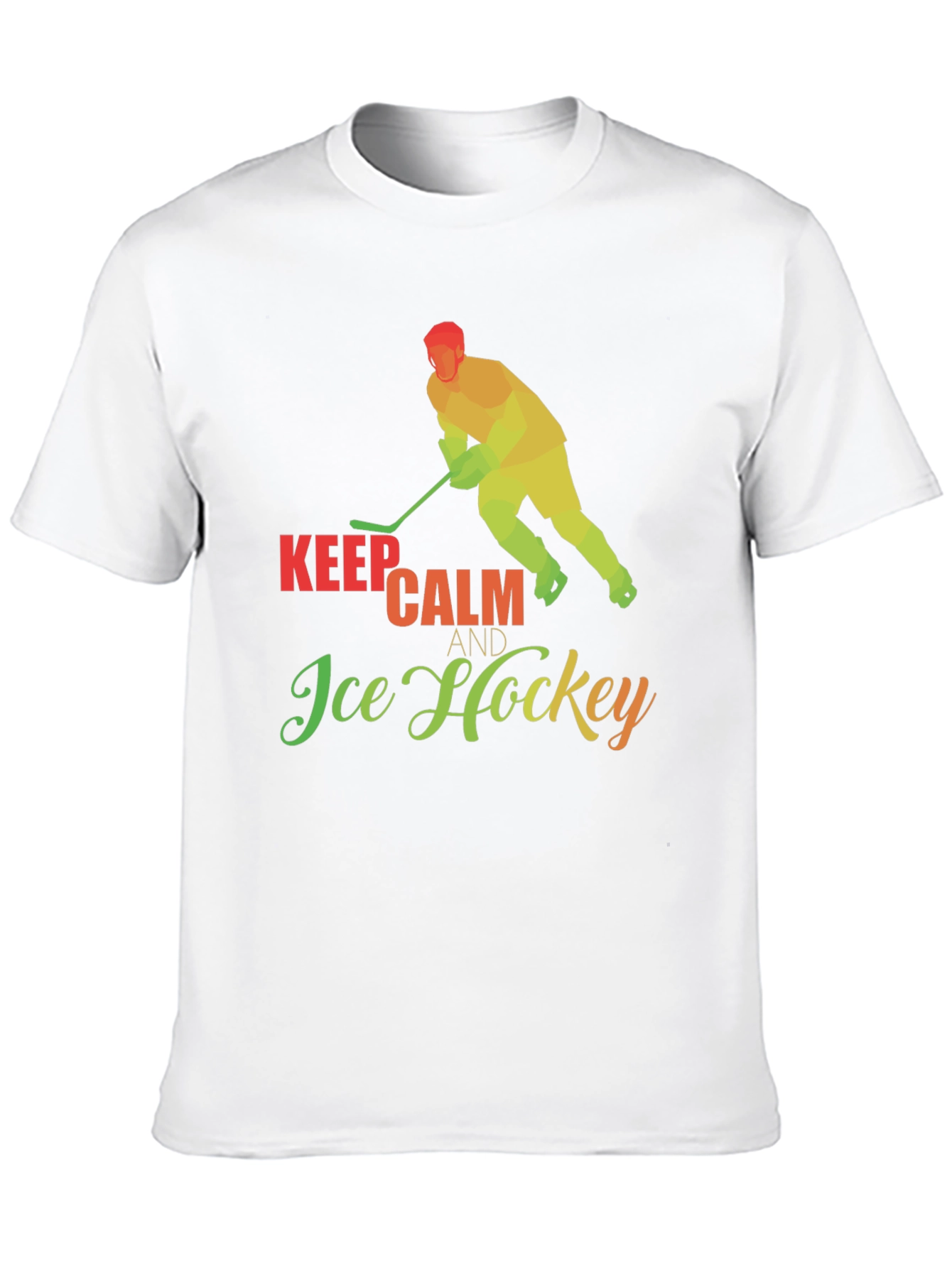 Black Keep Calm & Ice Hockey T-Shirt view 10
