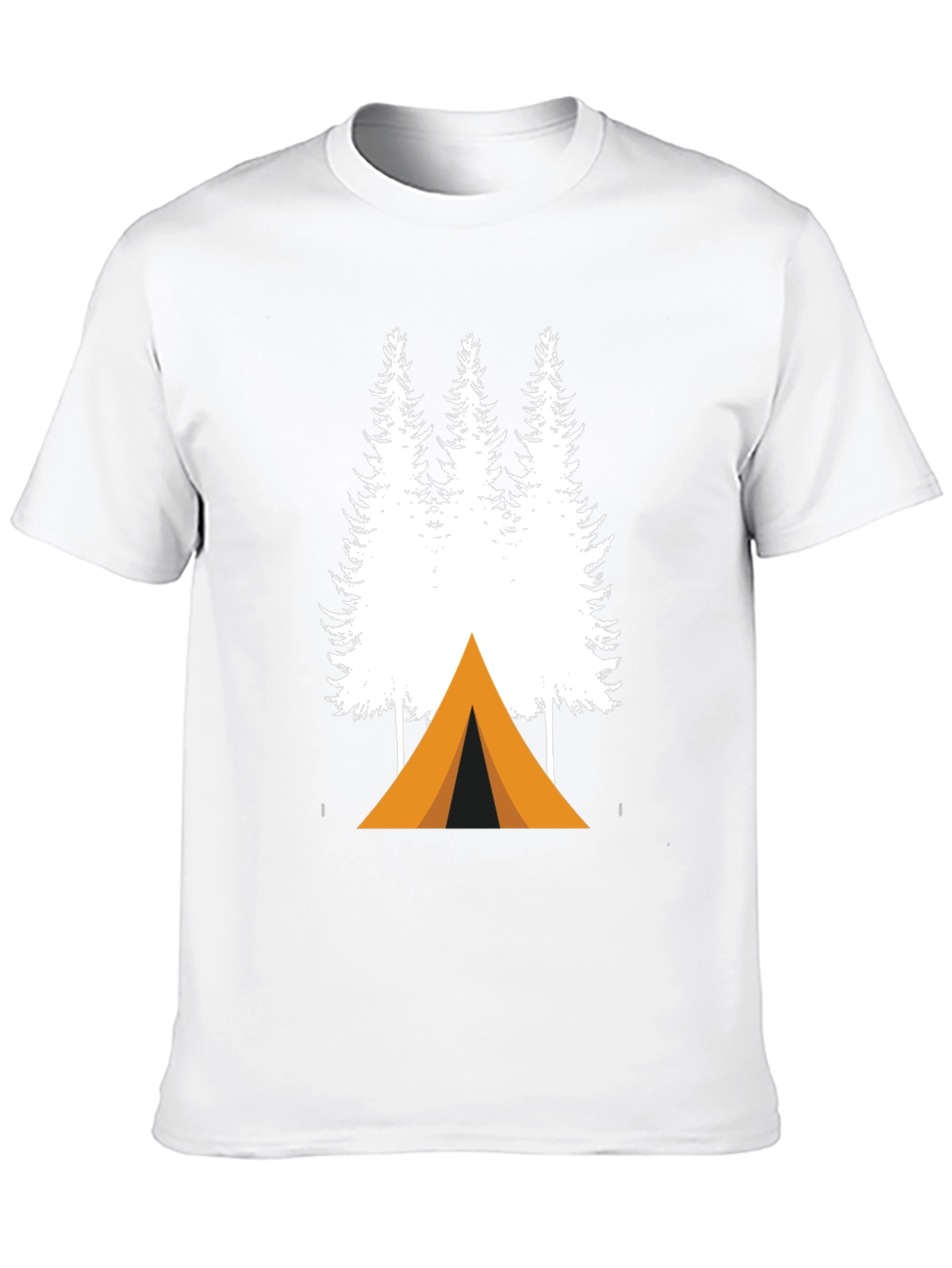Black Camping Trees Graphic Tee - Adventure Ready T-Shirt view 10