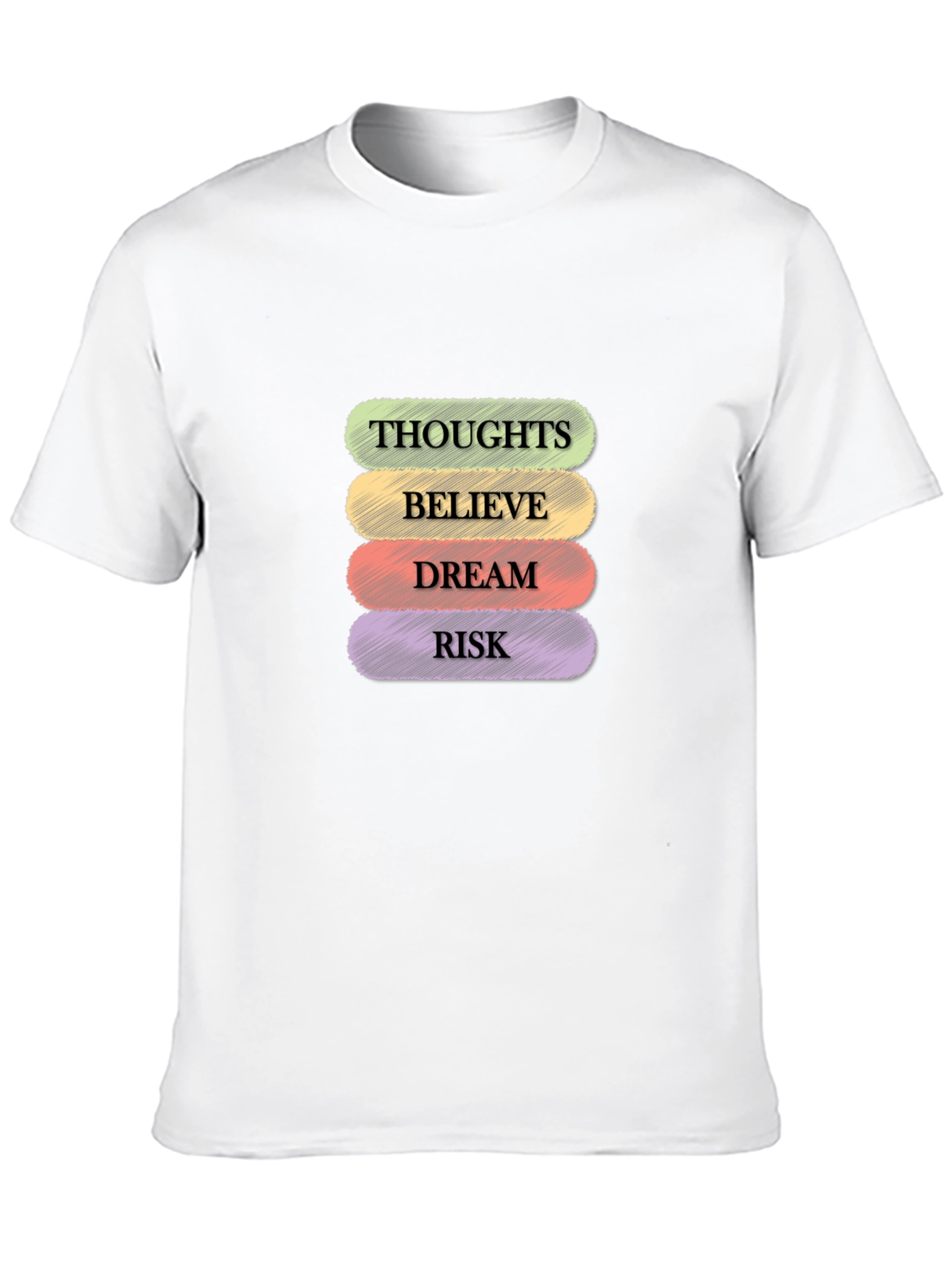 Black Thoughts, Believe, Dream, Risk Graphic Tee view 10