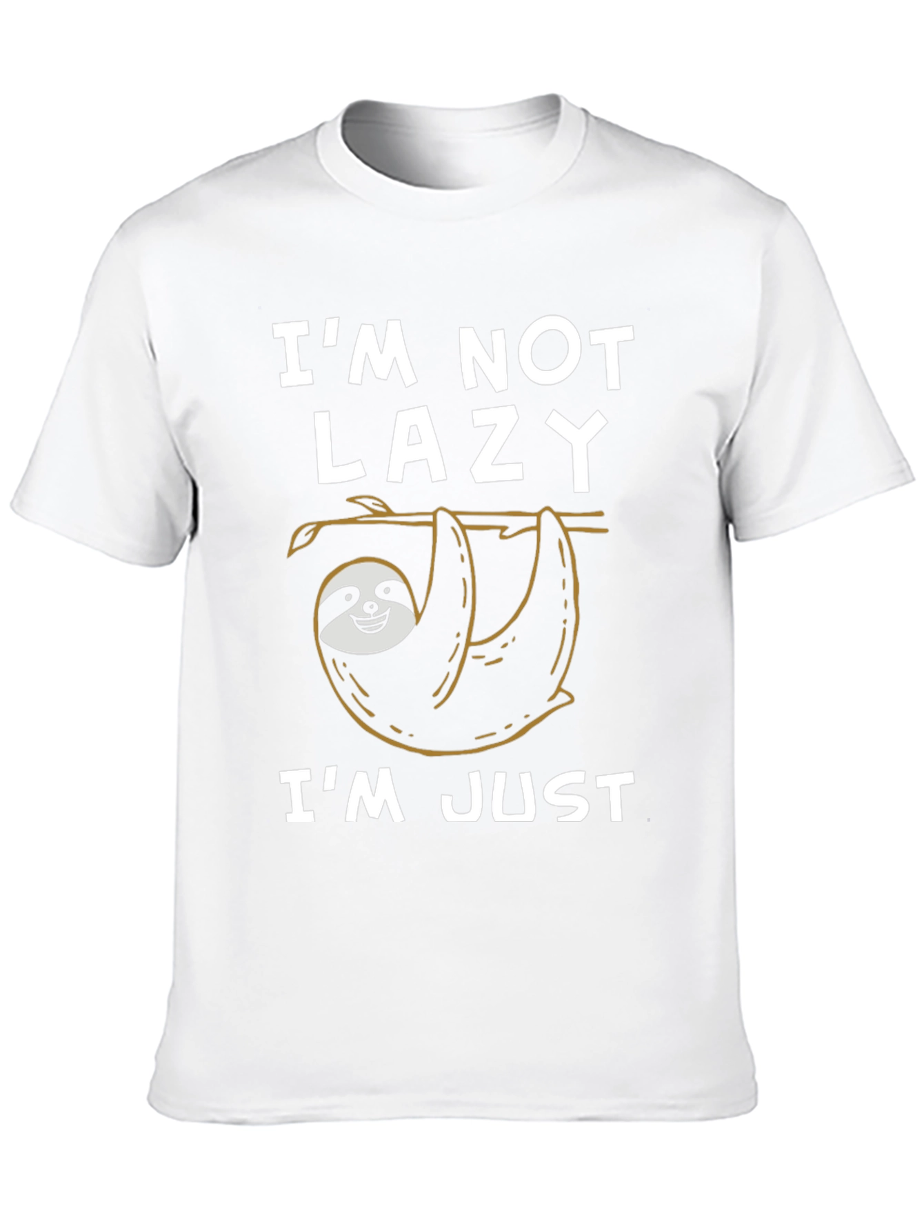 Black Funny Sloth T-Shirt - I'm Not Lazy, I'm Just Hanging Out! view 10