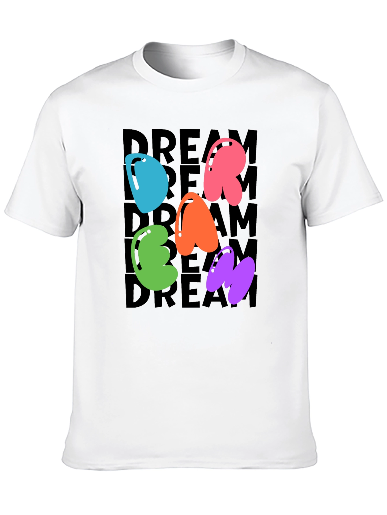 Black Dreamy Letter Graphic Crew Neck Tee view 10