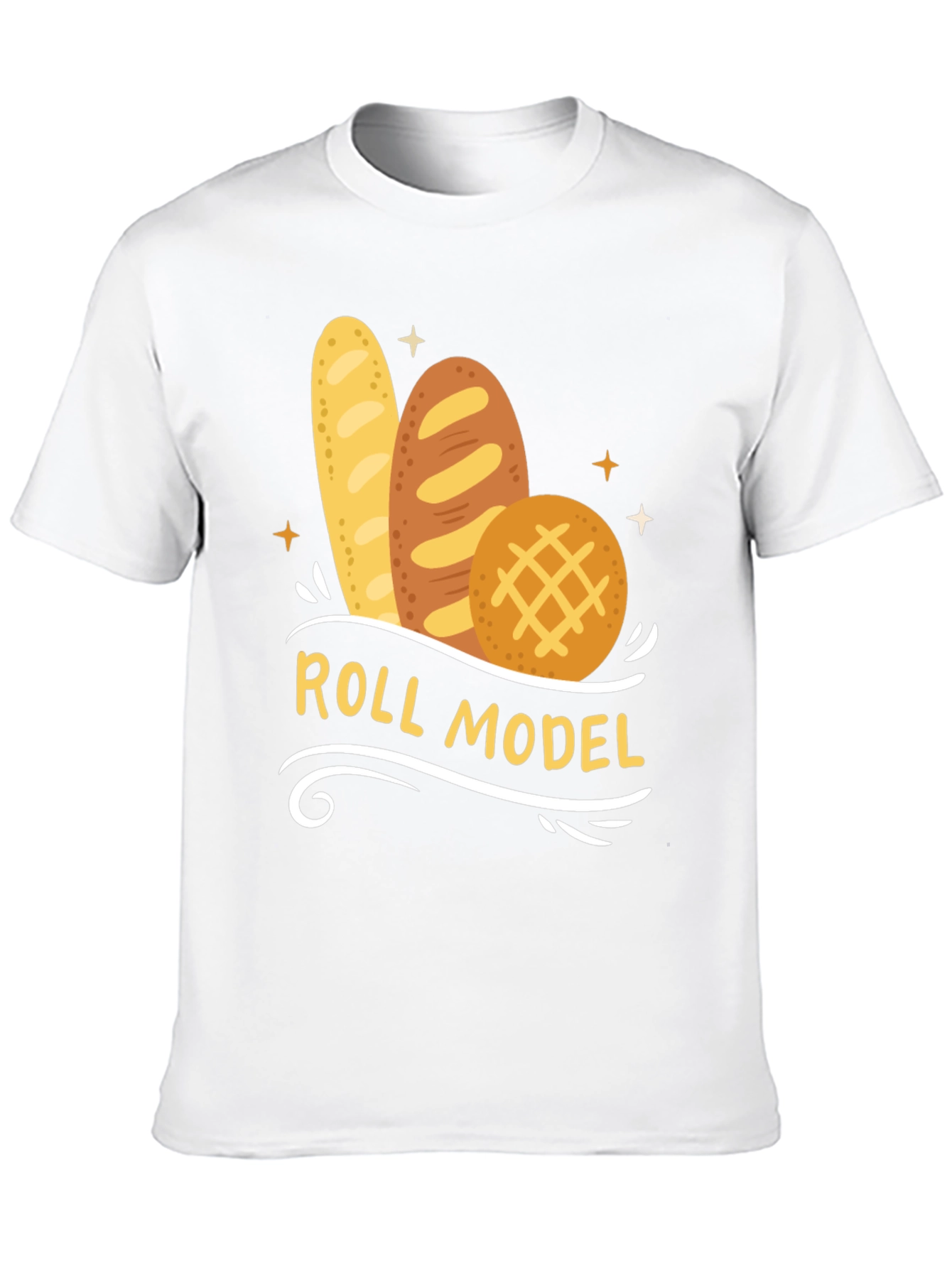 Black Roll Model Graphic T-Shirt - Funny Bread Pun Tee view 10