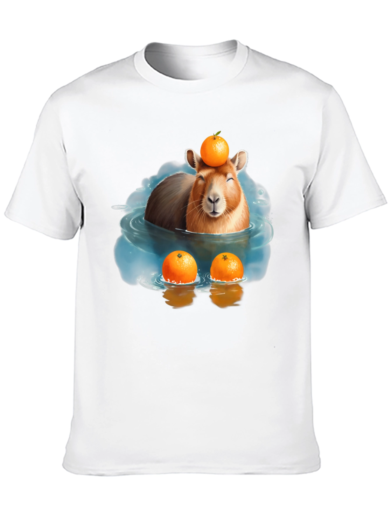 Black Capybara Orange T-Shirt view 10