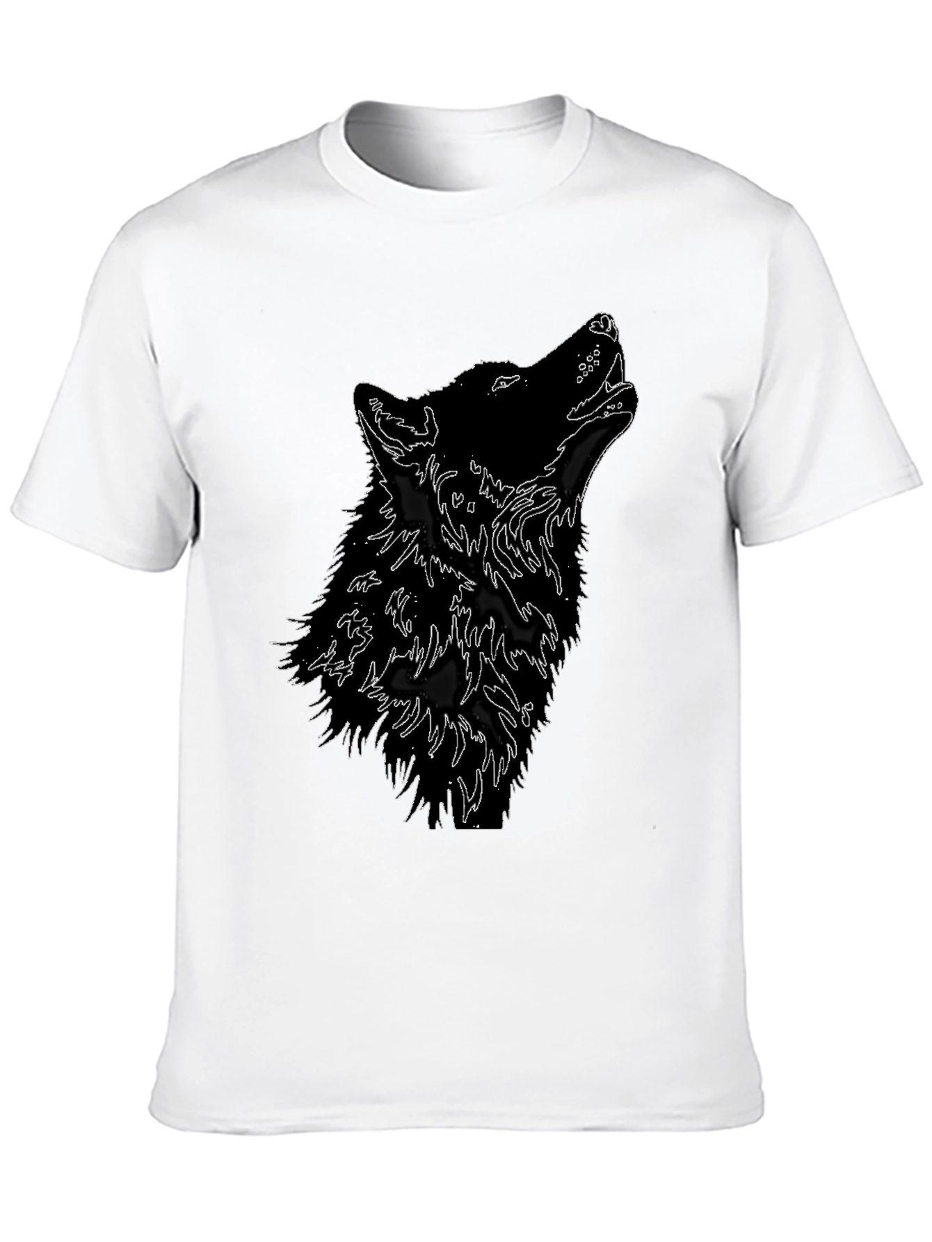 Black Black Wolf Howl T-Shirt - Graphic Tee view 10