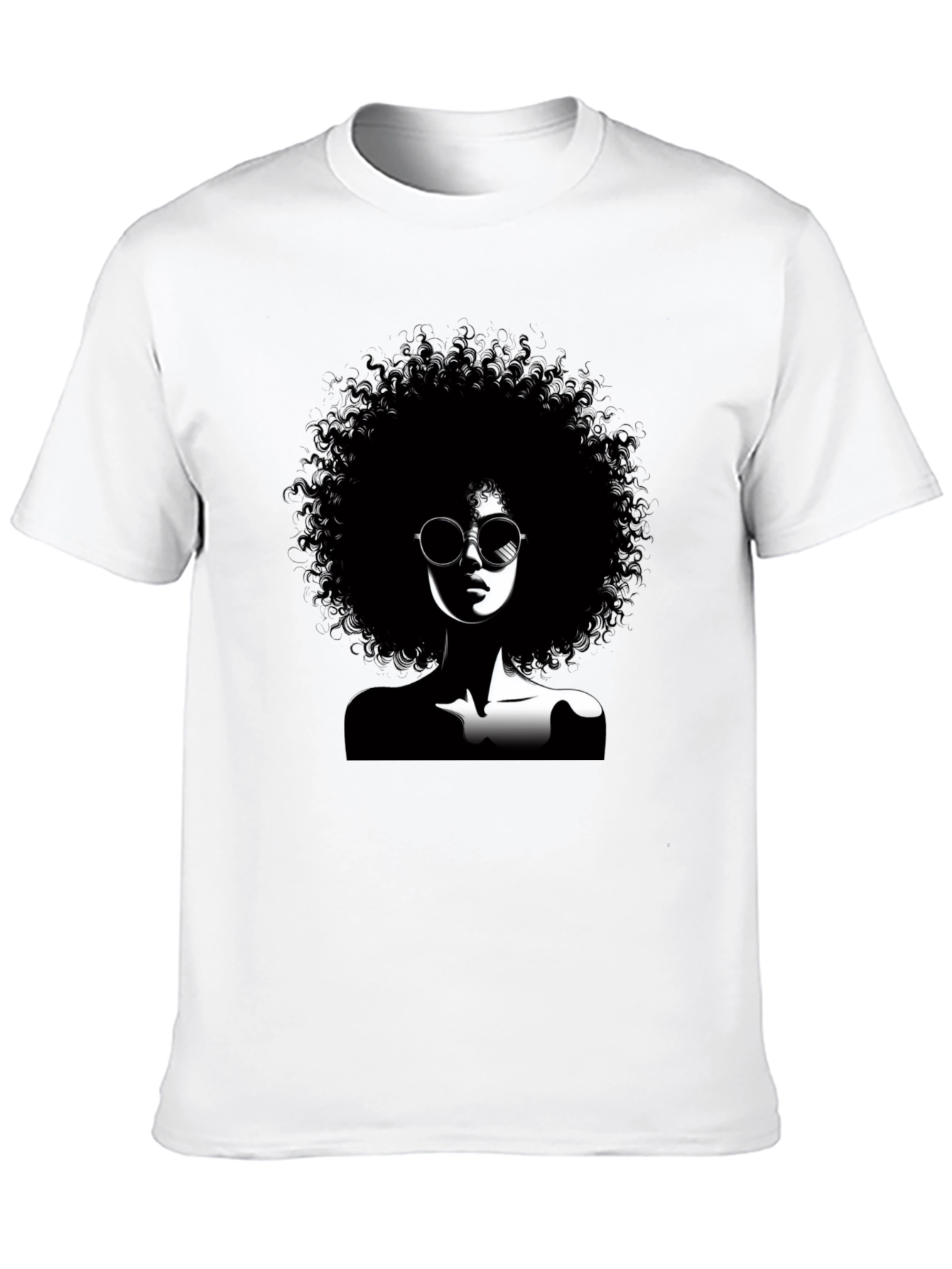 Black Afro Silhouette Graphic T-Shirt - Unisex Cotton Tee view 10