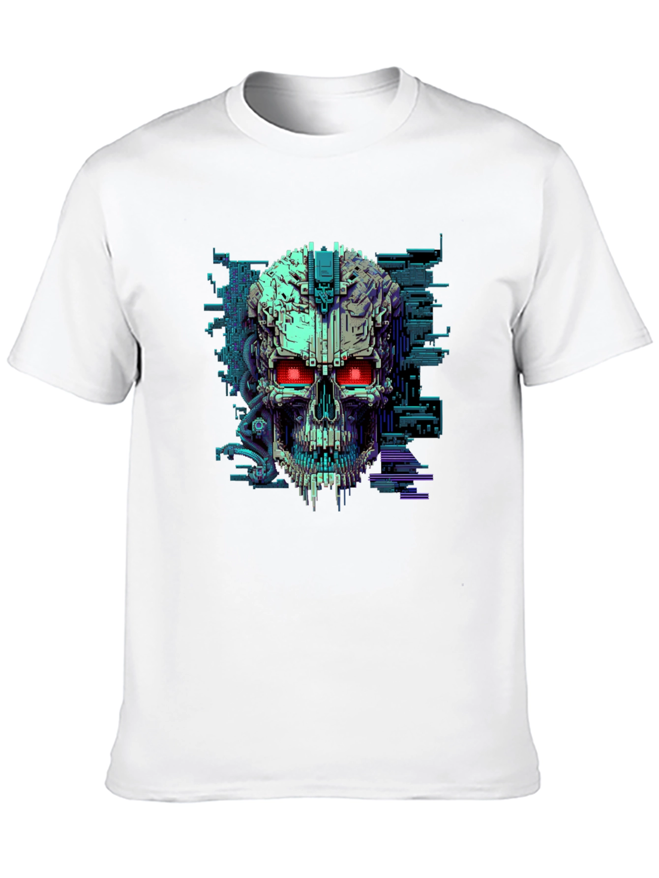 Black Cyber Skull T-Shirt - Futuristic Techwear view 10